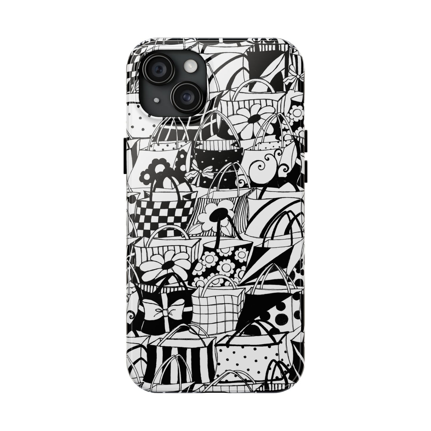 Totally Black / White Phone Case