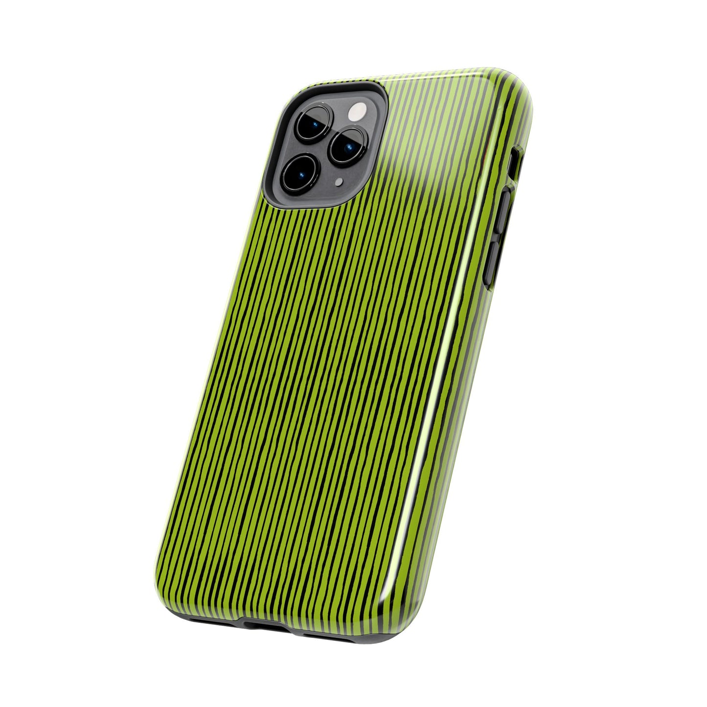 Quirky Pin Stripe Green / Black Phone Case