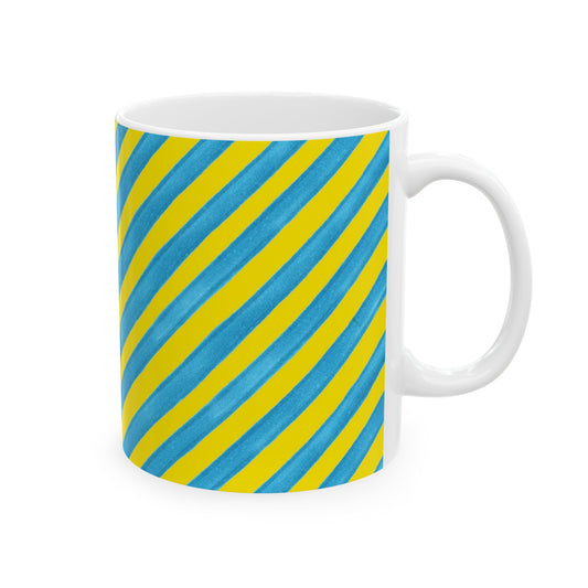 Bias Stripe Turquoise / Yellow Cup
