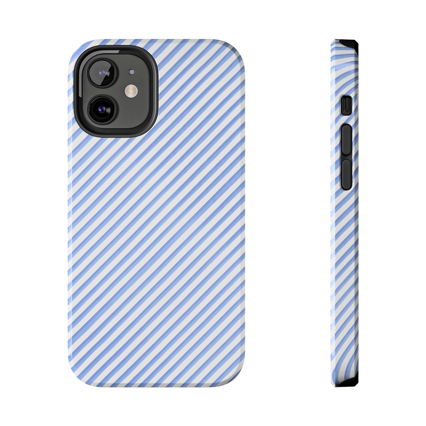 Bias Stripe Blue / White Phone Case