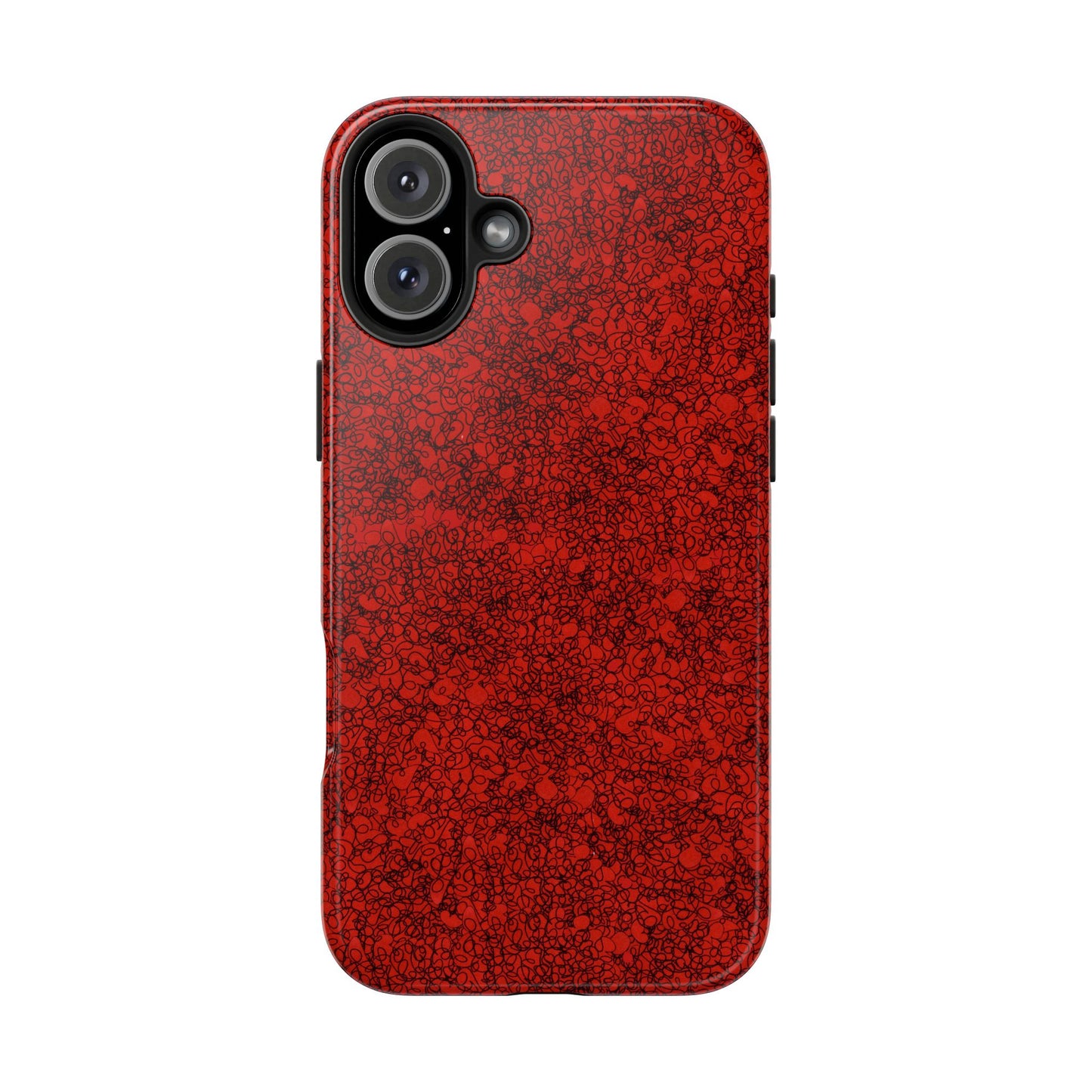 Scribble Red / Black Phone Case