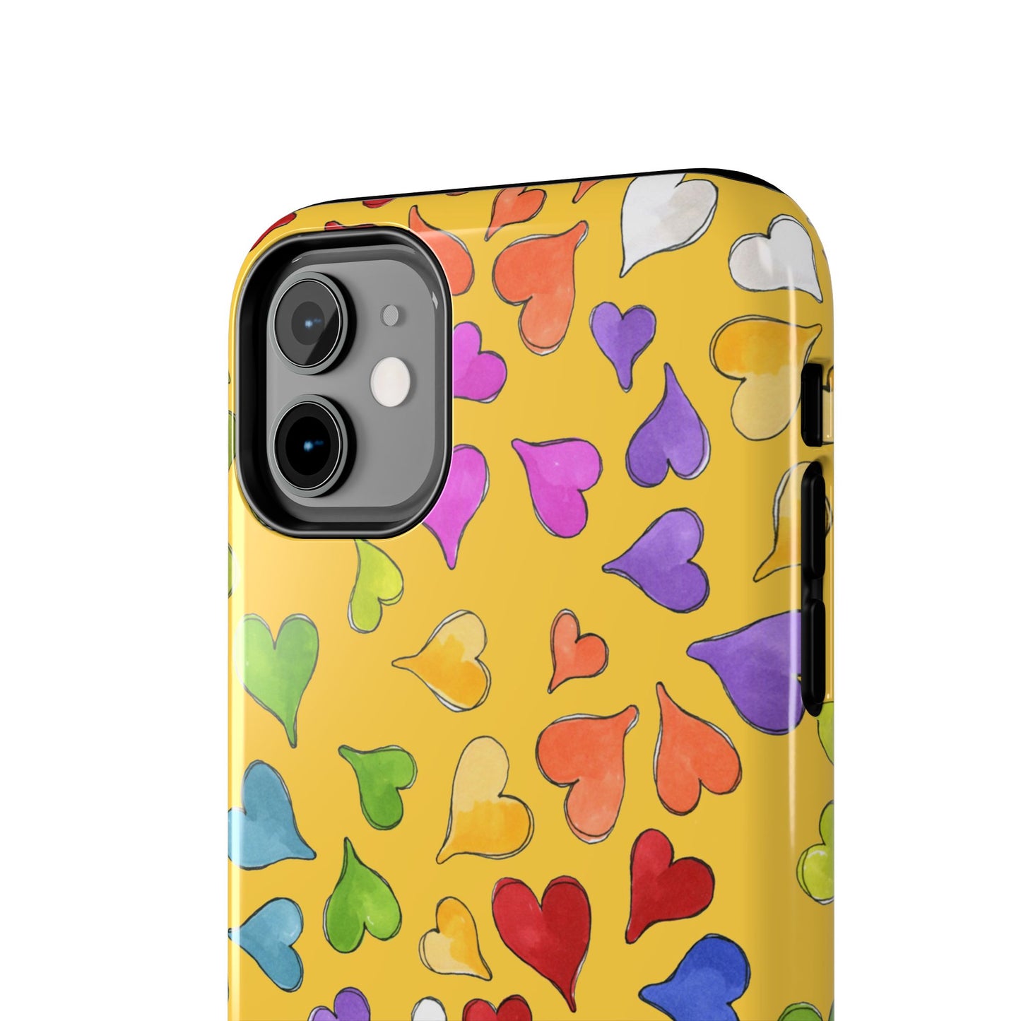 Happy Hearts Yellow Phone Case