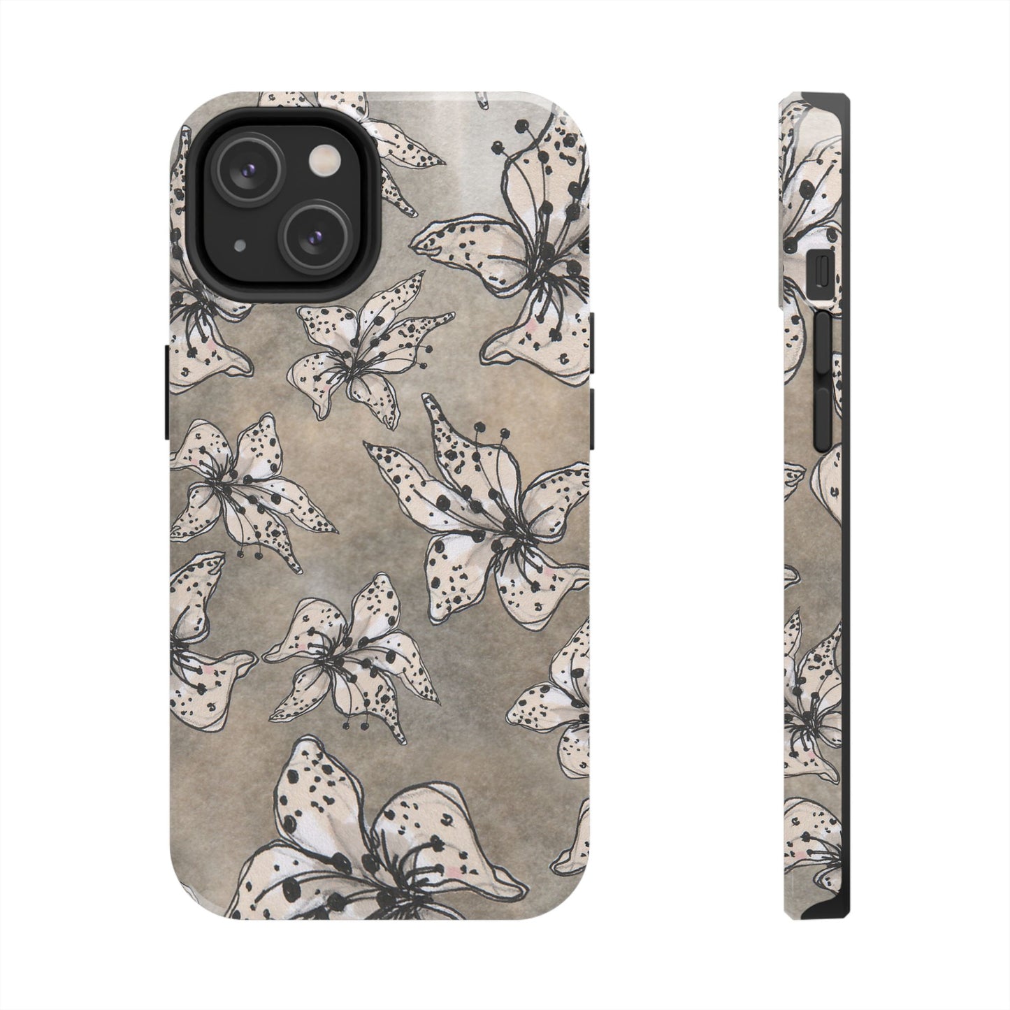 Spotted Lilies Gray Phone Case
