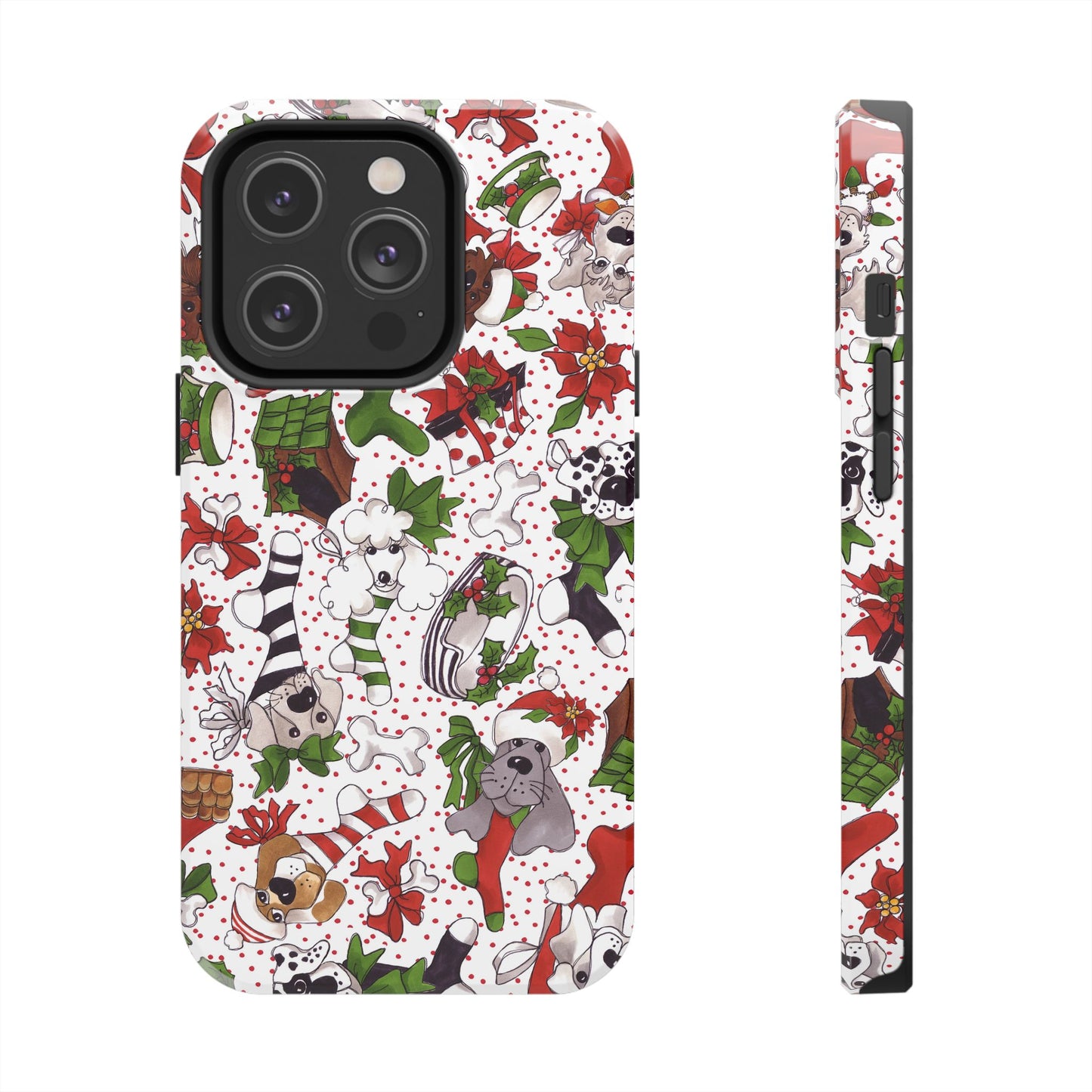 Holiday Fun Toss White / Red Phone Case