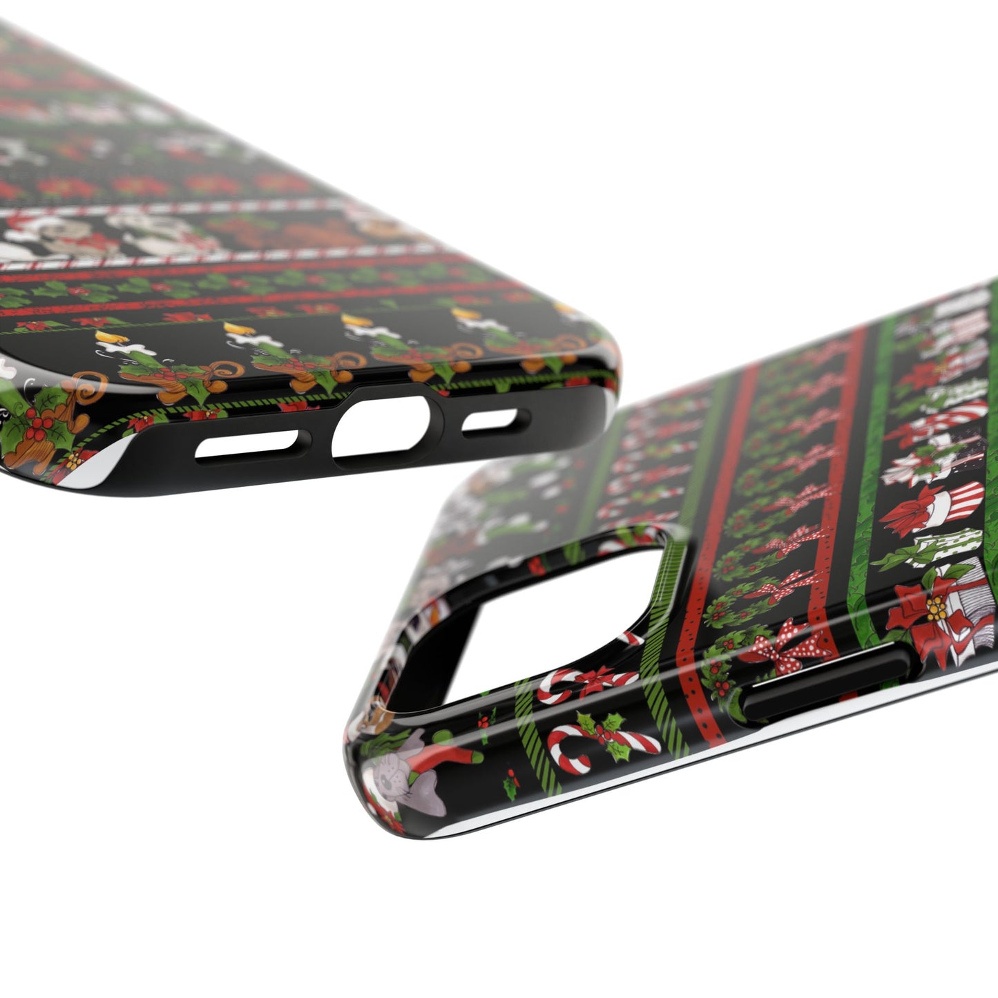 Holiday Borders Black Phone Case