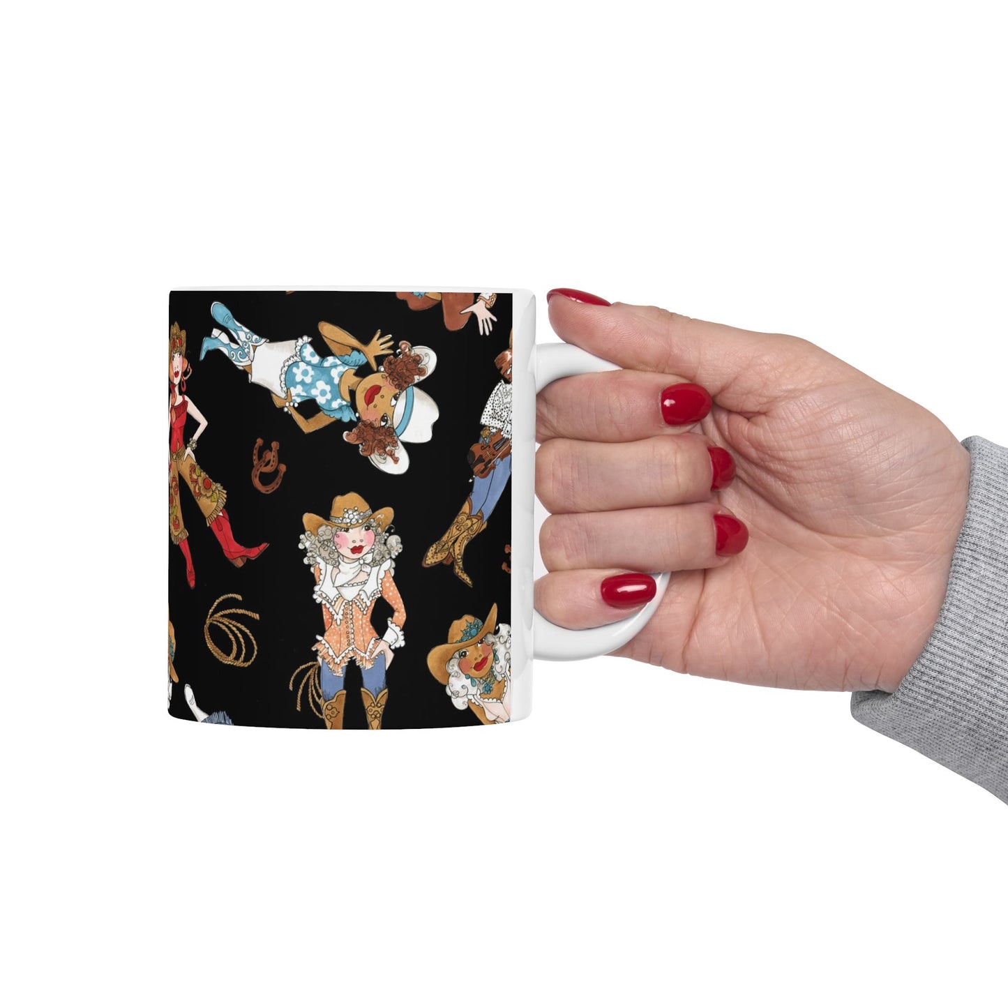 Tossed Cowgirls Black Cup