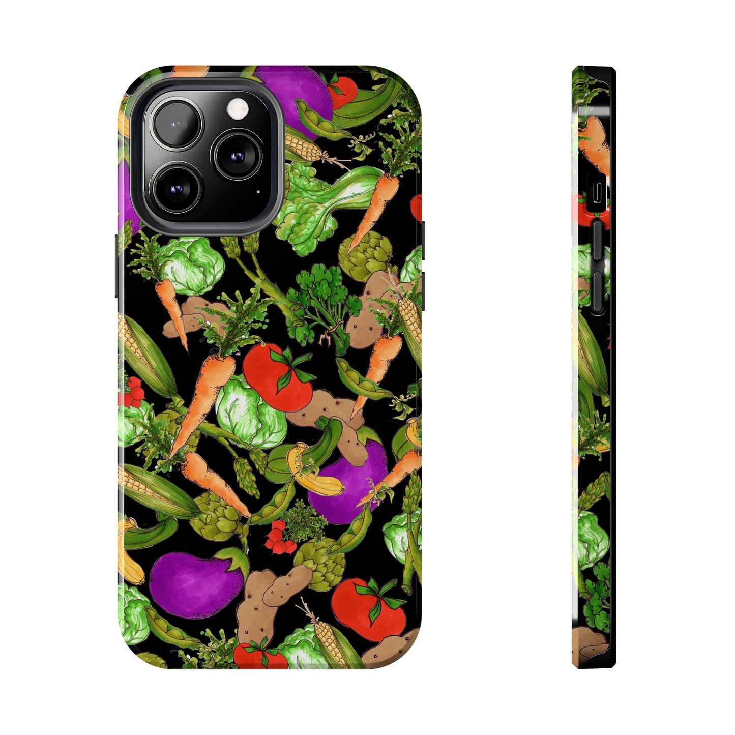 Veggie Jungle Black Phone Case