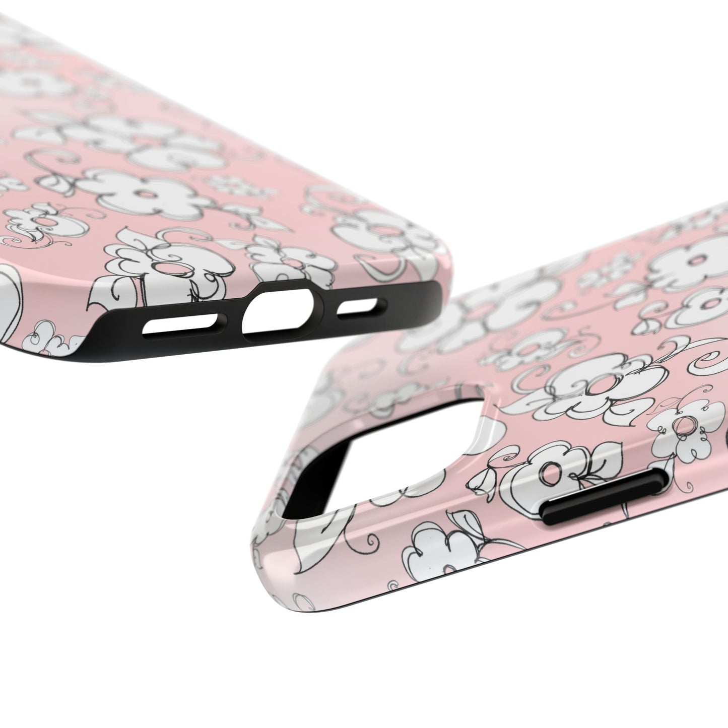 Lady Flowers Pink Sky Phone Case