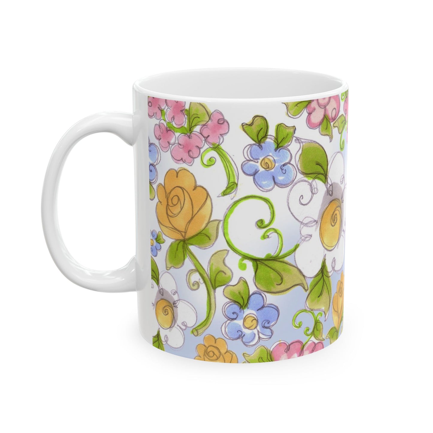 Flower Frolic Blue Cup