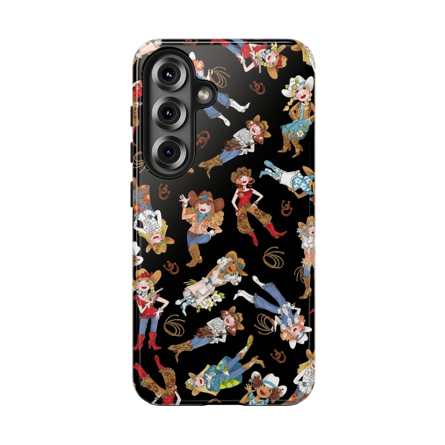 Tossed Cowgirls Black Phone Case