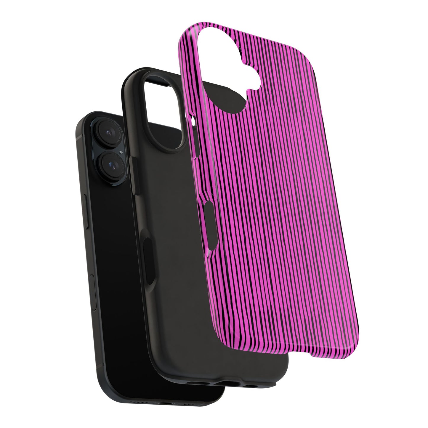 Quirky Pin Stripe Pink / Black Phone Case