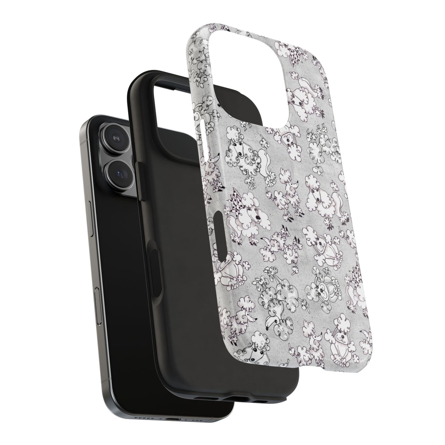 Paris Poodles Silver Phone Case
