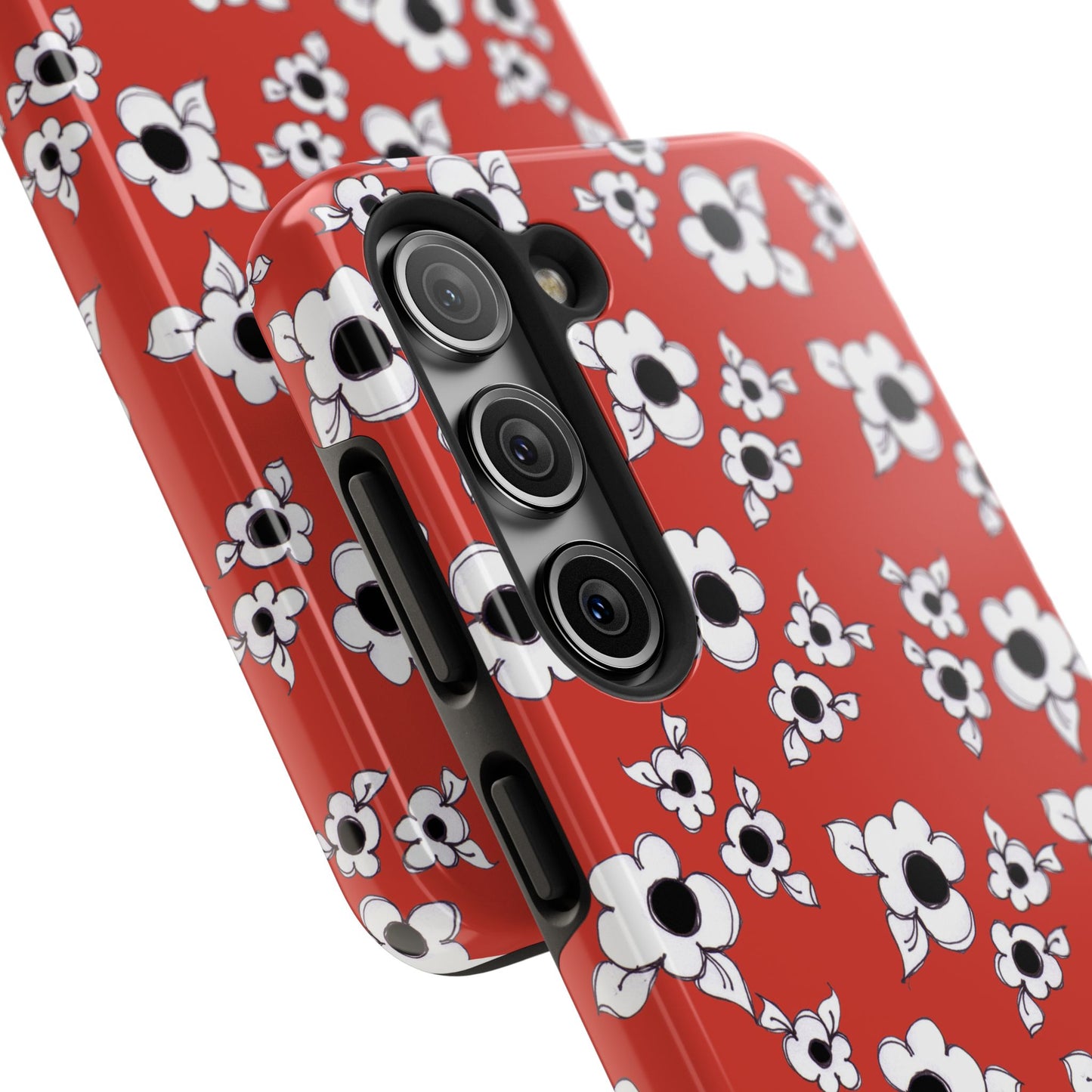 Daisy Cluster Red / Black Phone Case