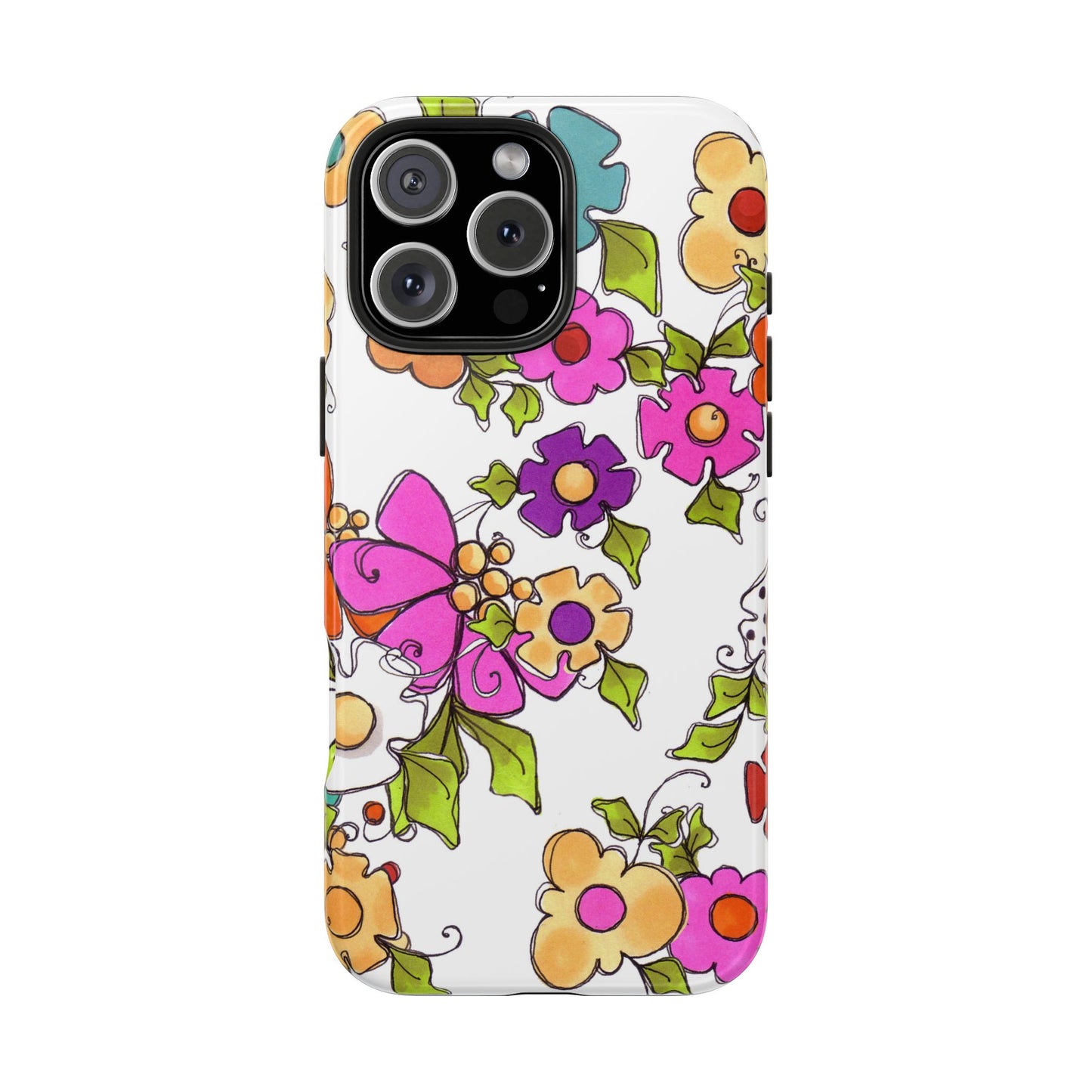 Happy Blooms White Phone Case