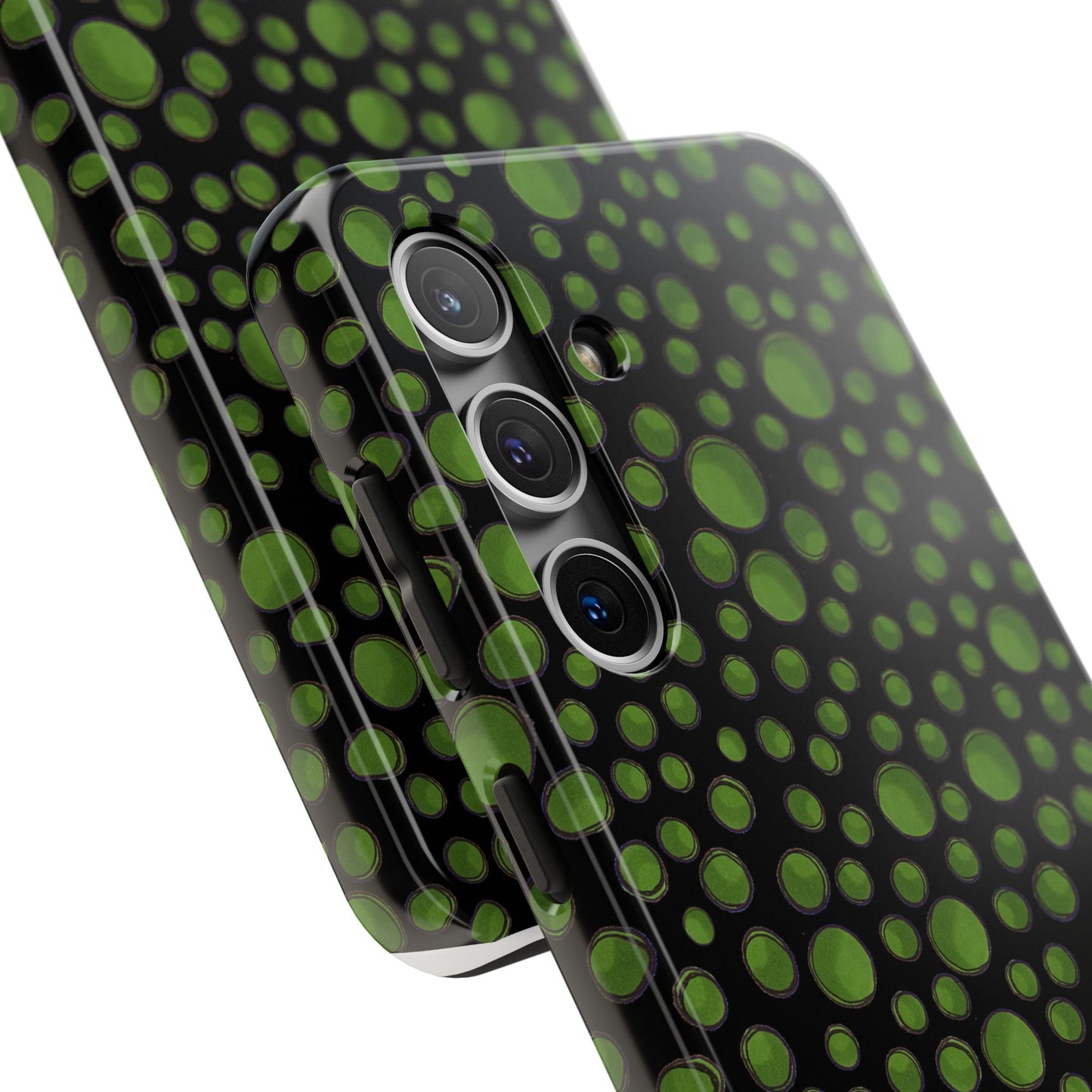 Dot Assortment Black / Green Phone Case