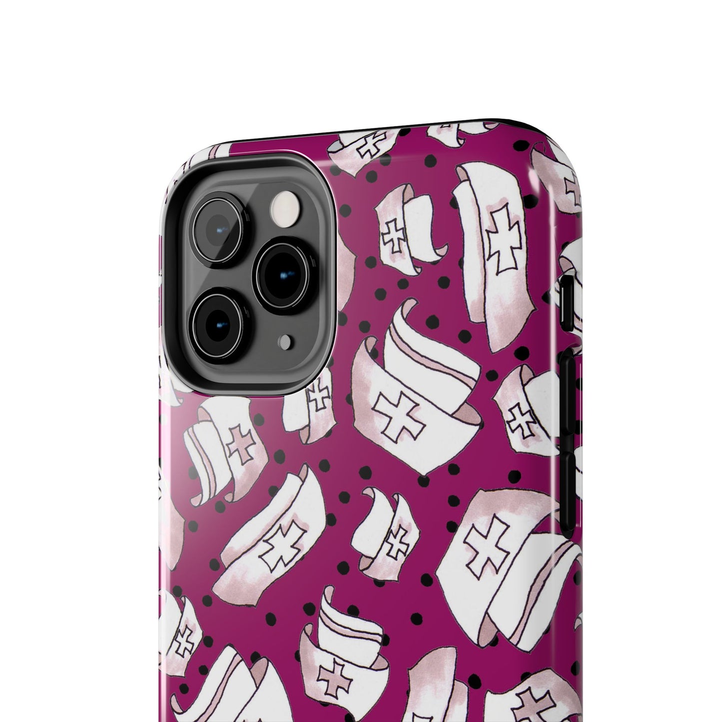 Med Hats Burgundy / Black Phone Case