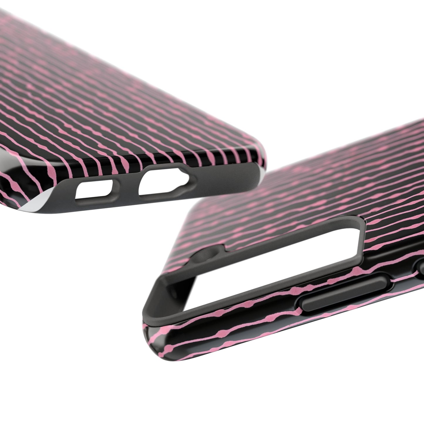 Faux Seersucker Black / Pink Phone Case