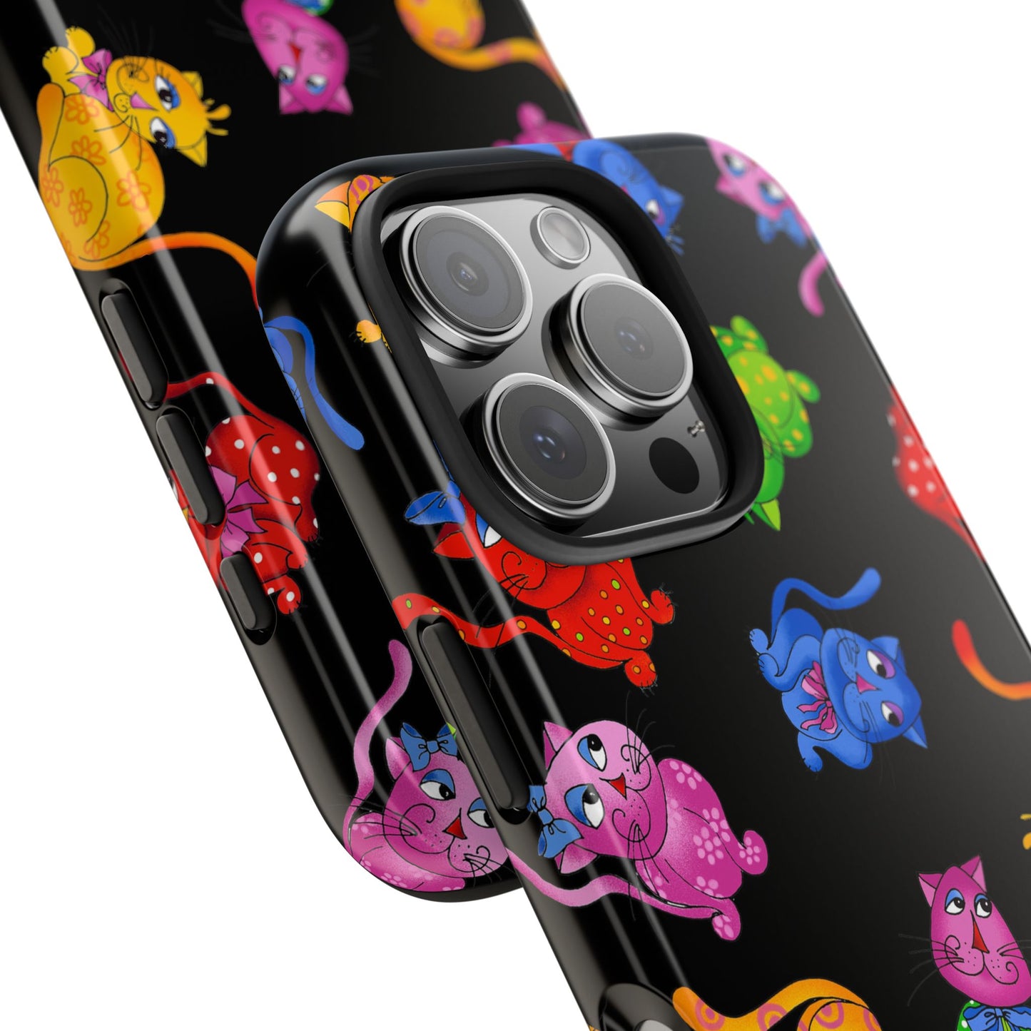 Tossed Cool Cats Black Phone Case