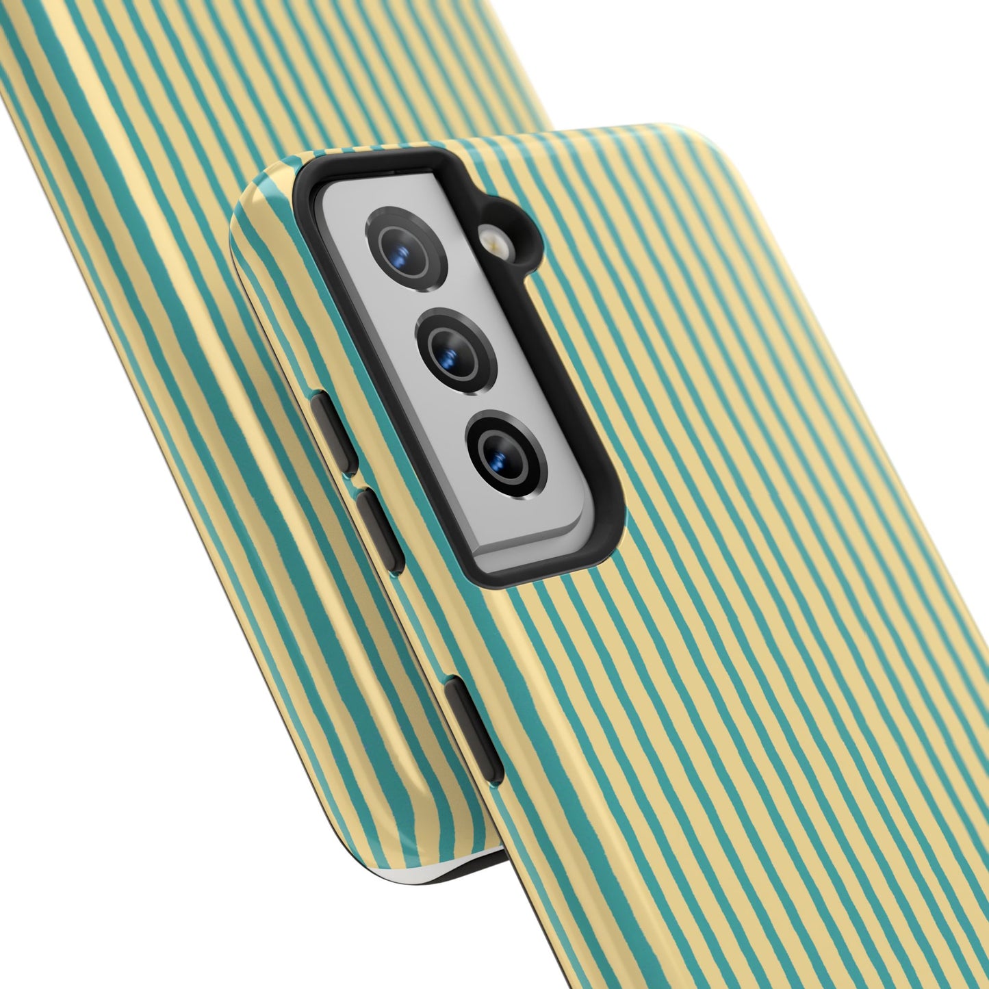 Stripe Yellow / Turquoise Phone Case