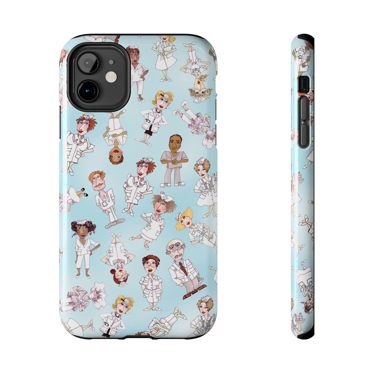 Tossed Nurses Aqua Phone Case
