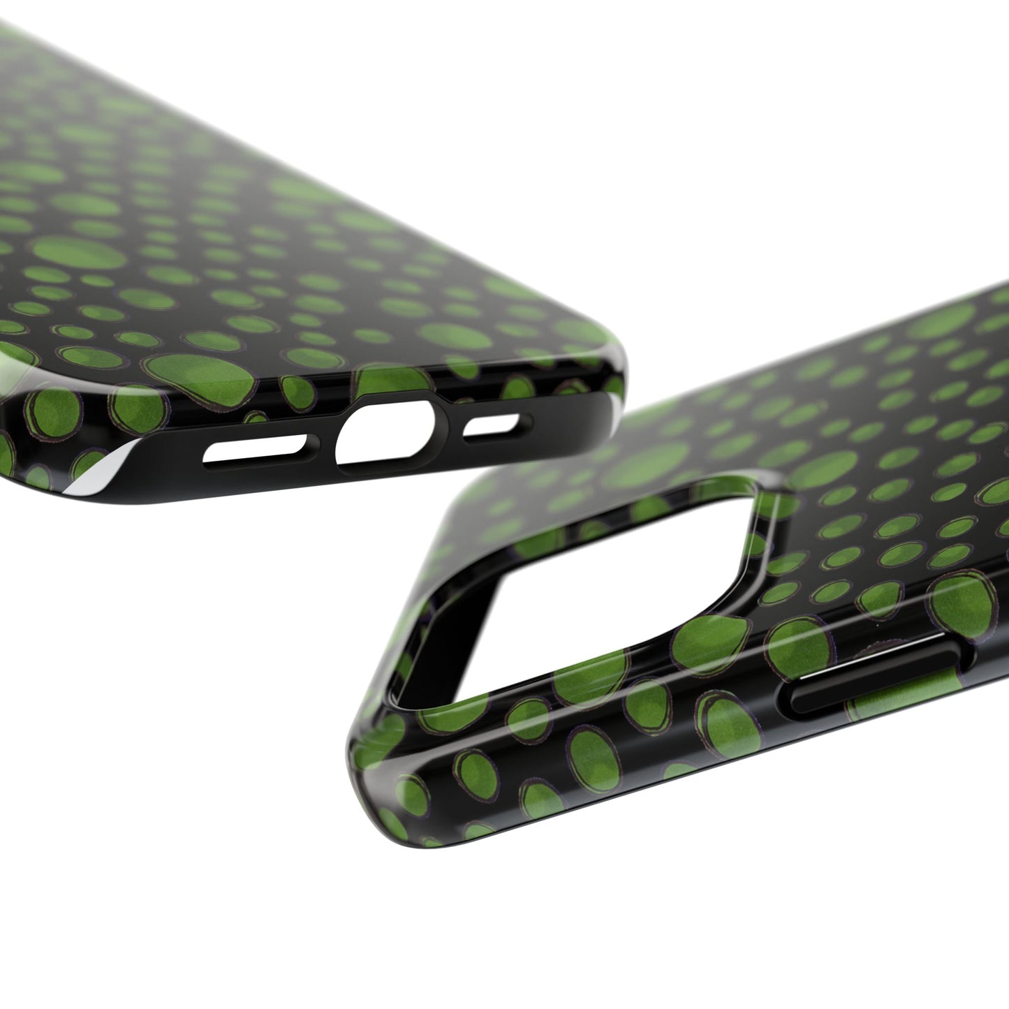 Dot Assortment Black / Green Phone Case