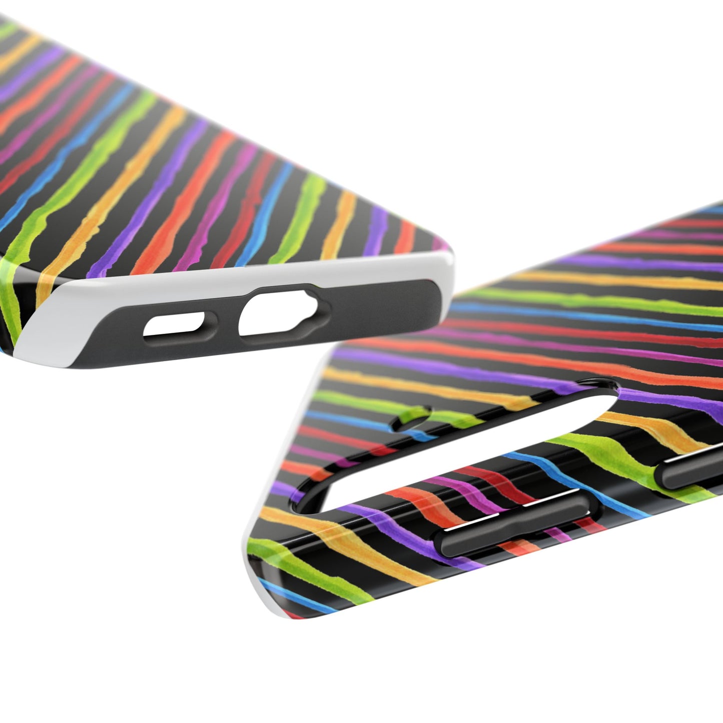 Quirky Bias Stripe Black Phone Case
