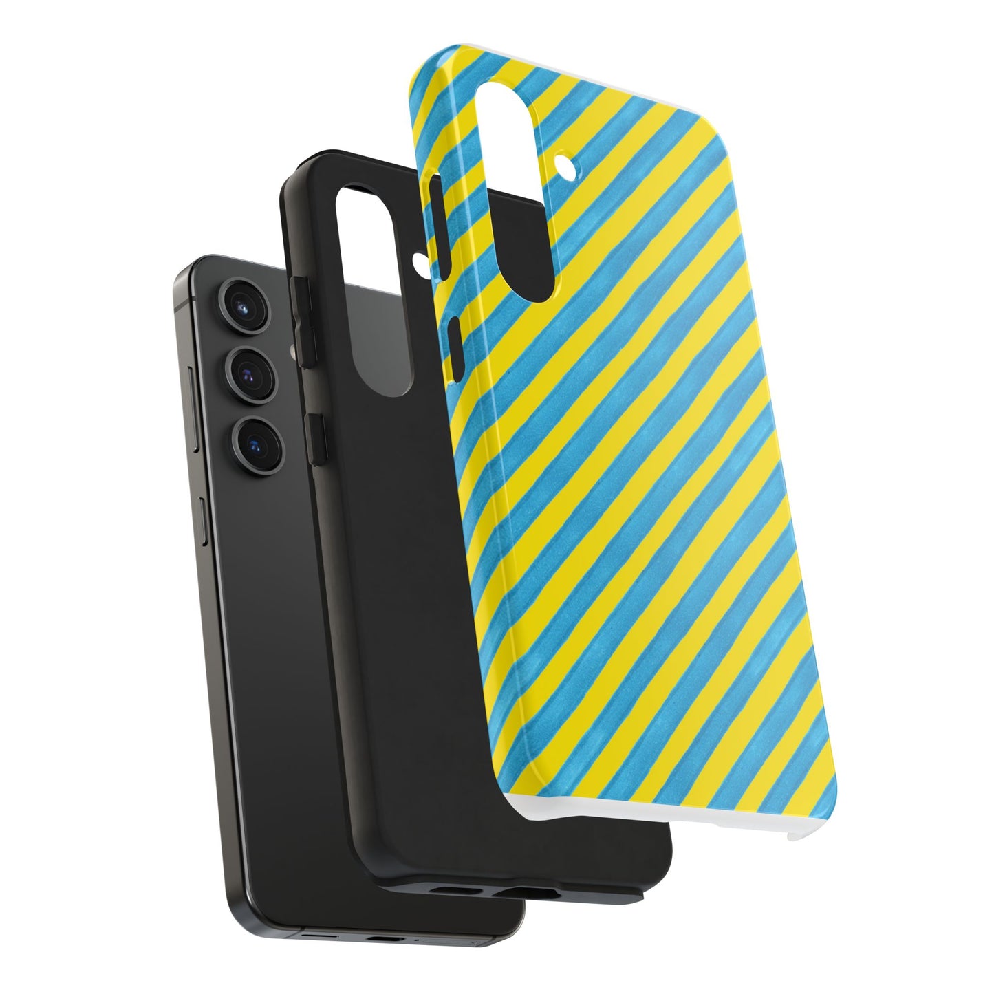 Bias Stripe Turquoise / Yellow Phone Case