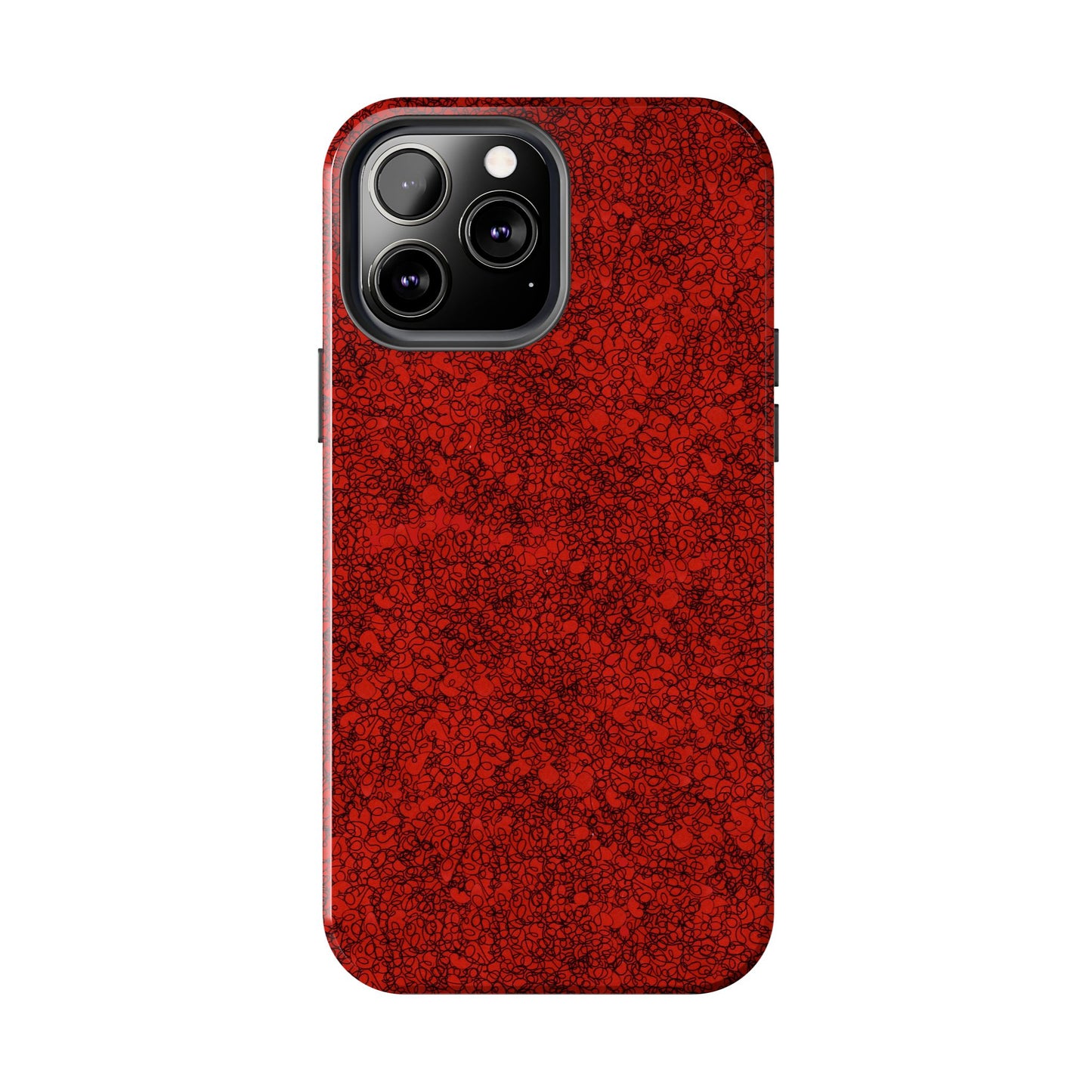 Scribble Red / Black Phone Case