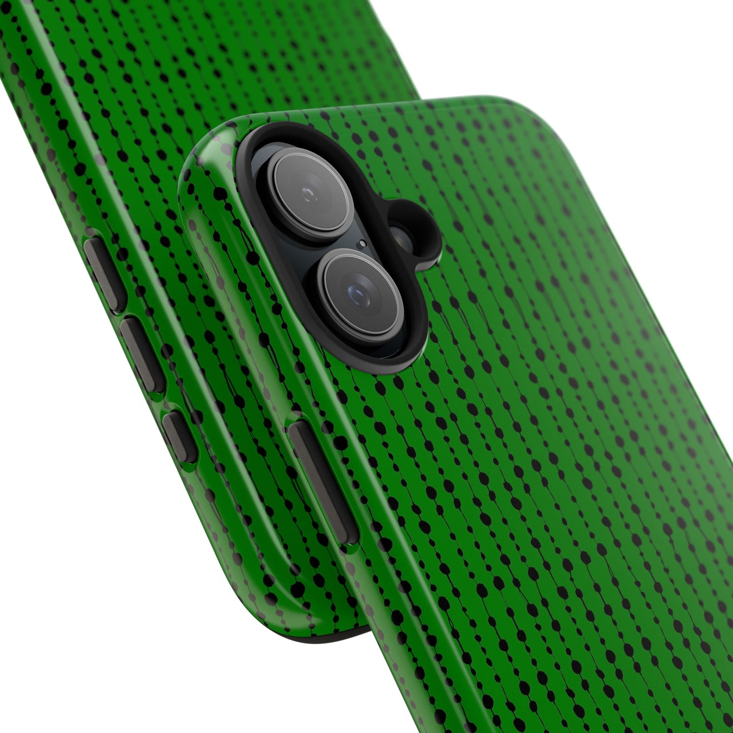 Beaded Curtain Green / Black Phone Case