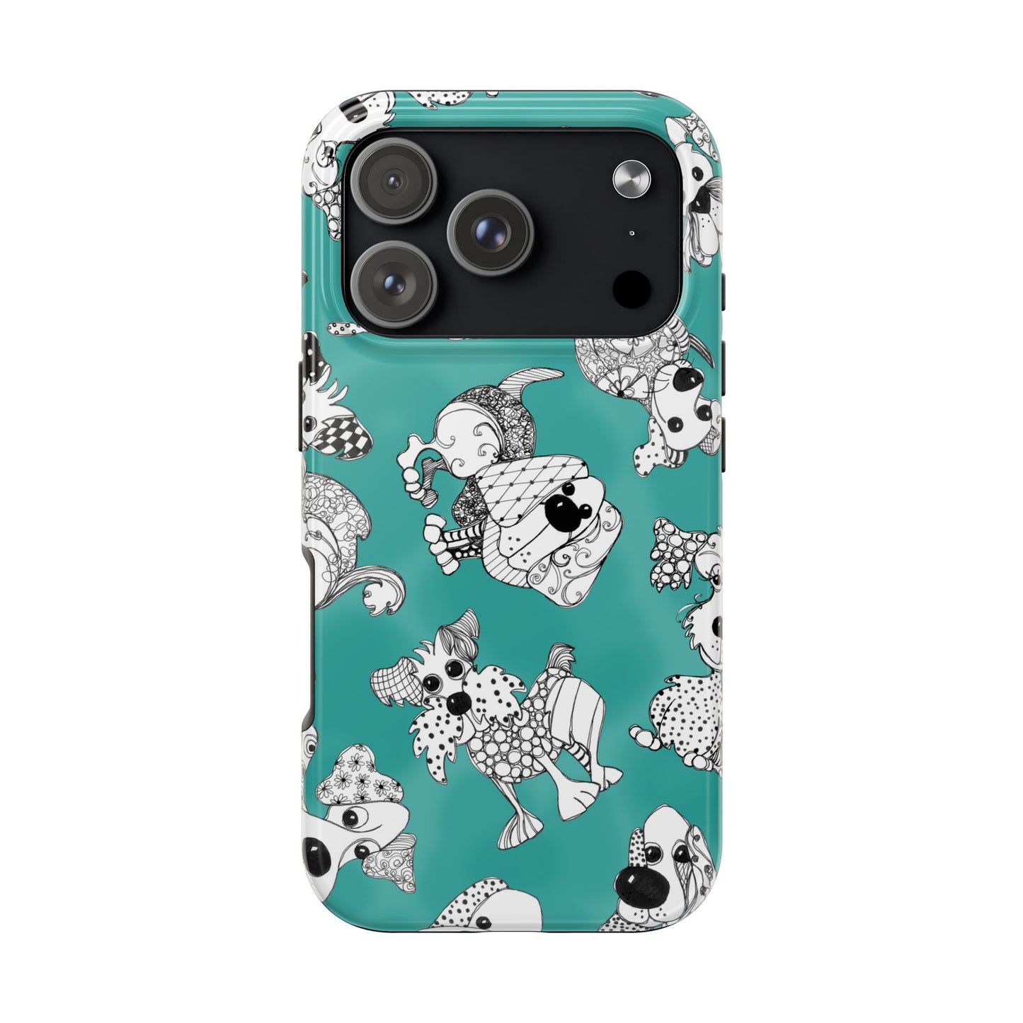 Doodle Dogs Turquoise Phone Case