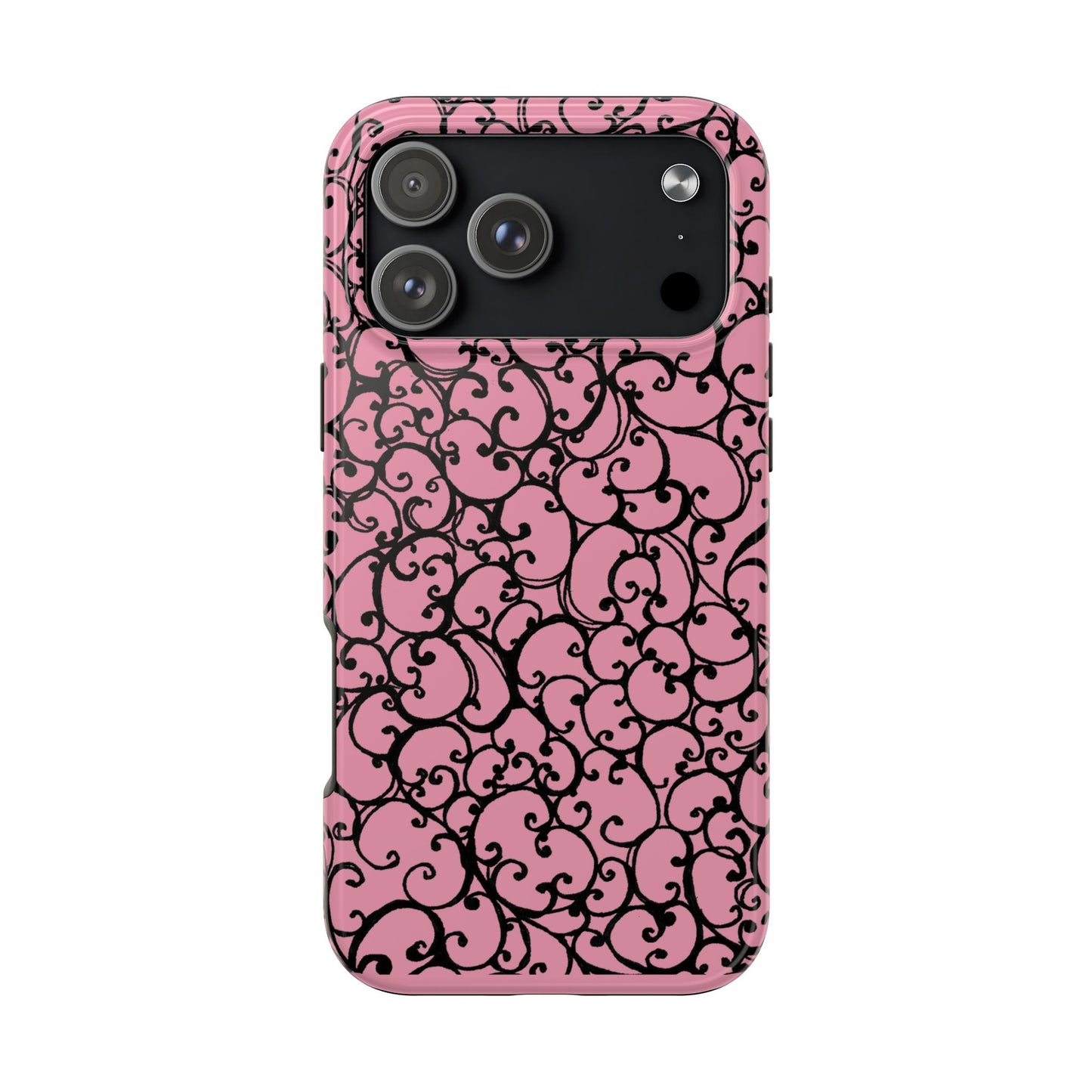 Scrollie Pink / Black Phone Case