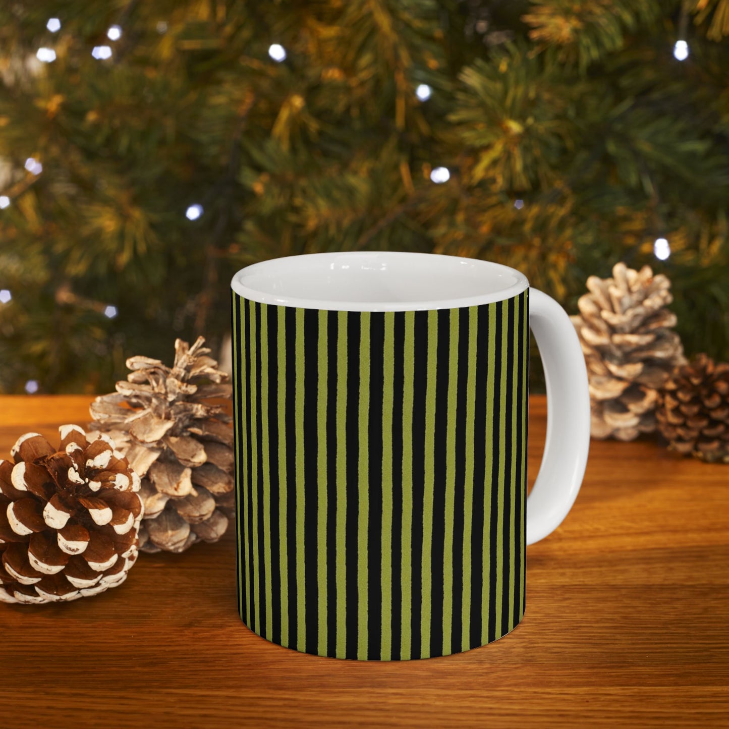 Happy Stripe Green / Black Cup