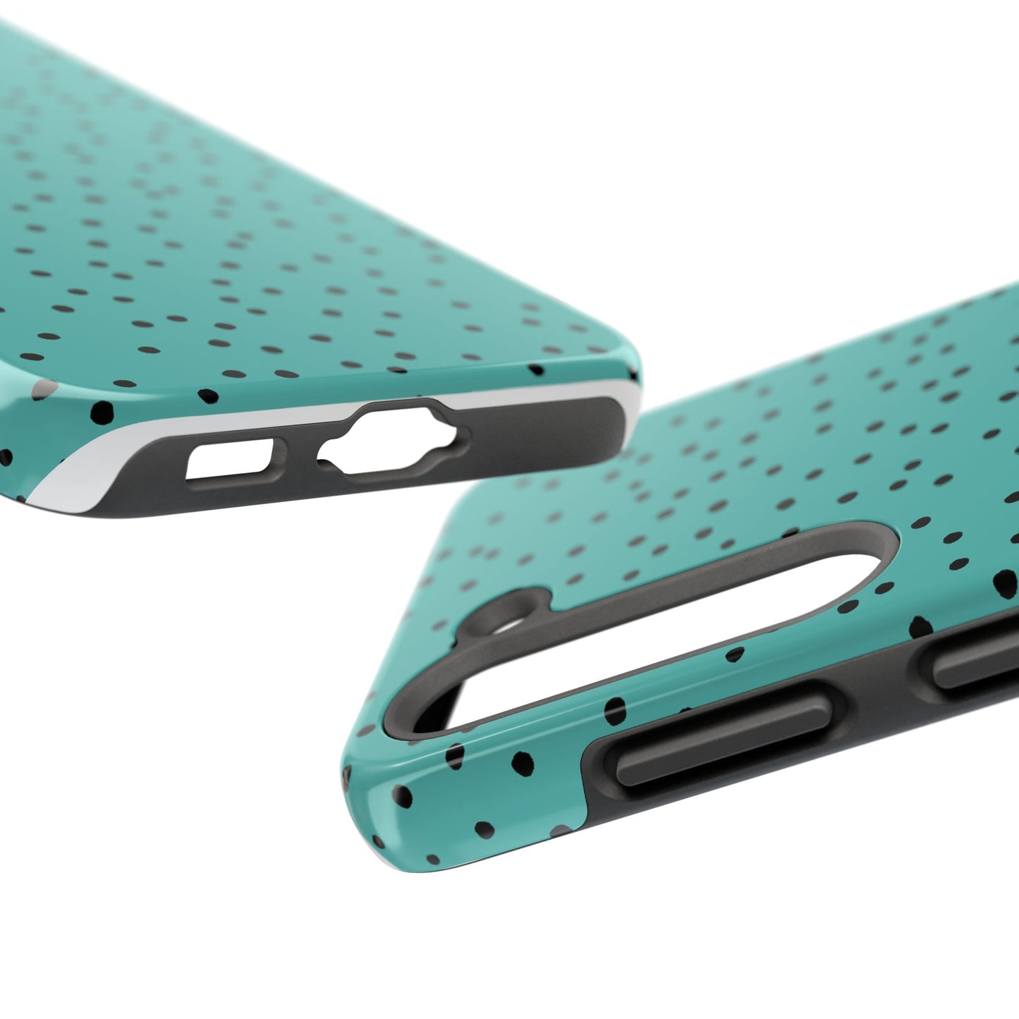 Dinky Dots Turquoise / Black Phone Case