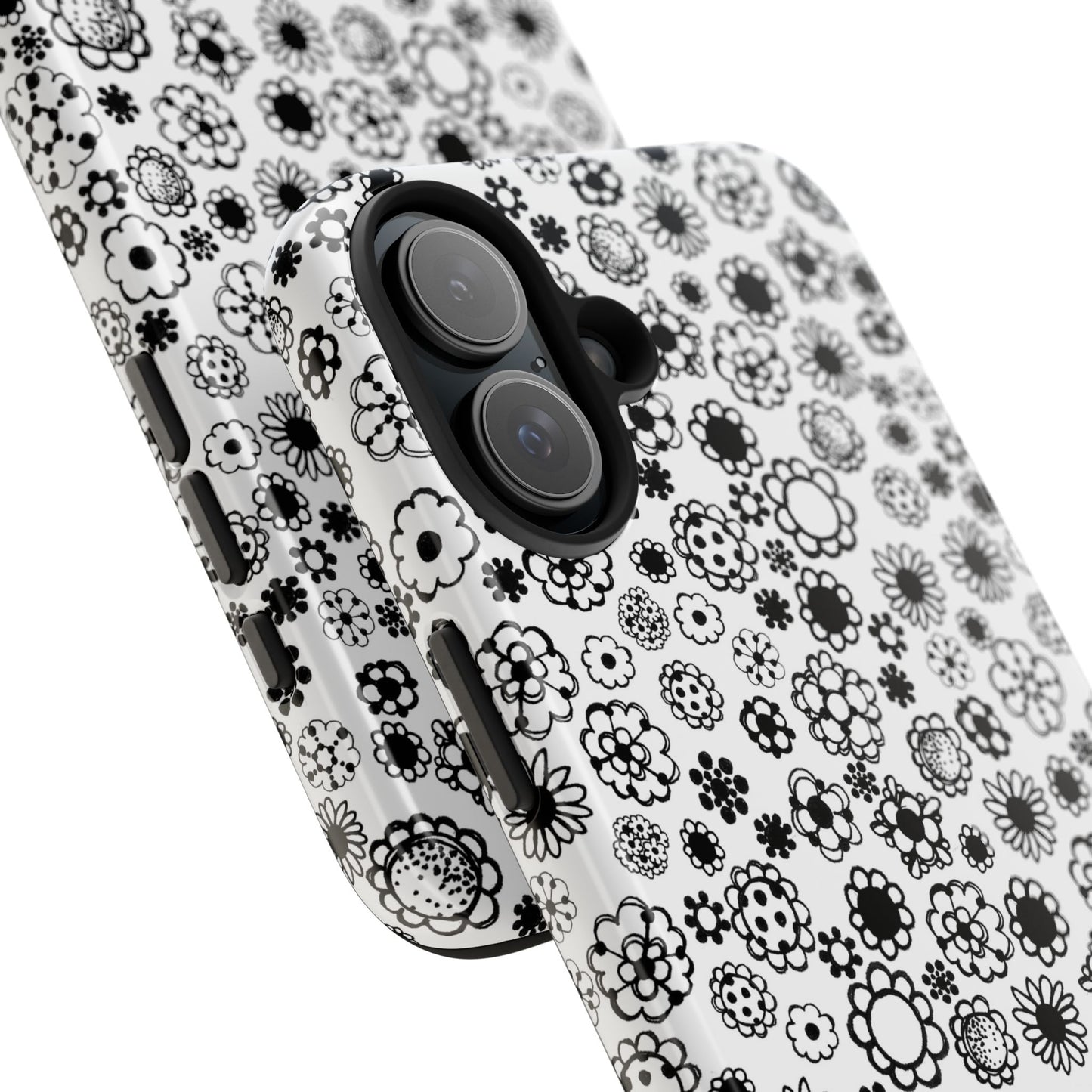 Posie Dots White / Black Phone Case