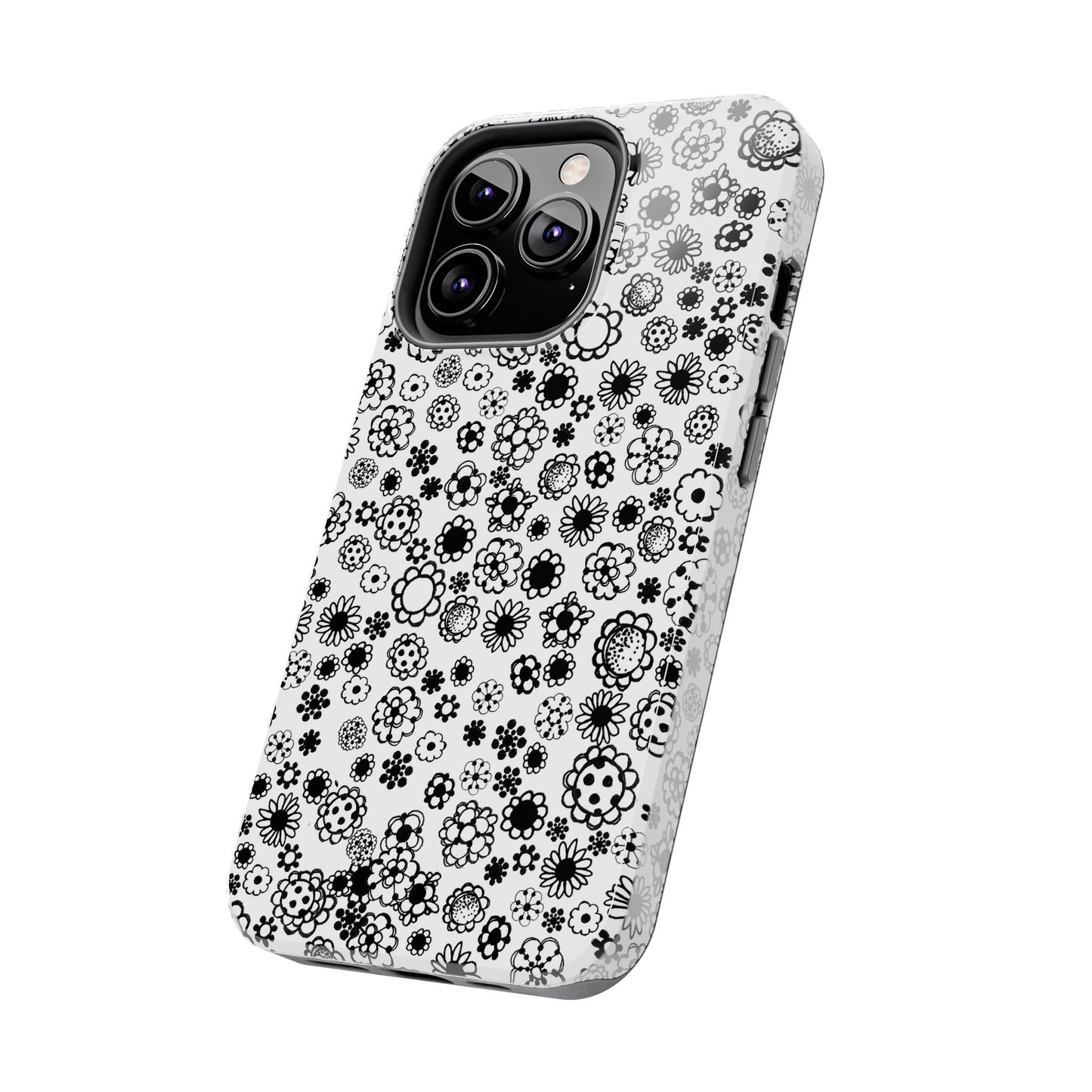 Posie Dots White / Black Phone Case