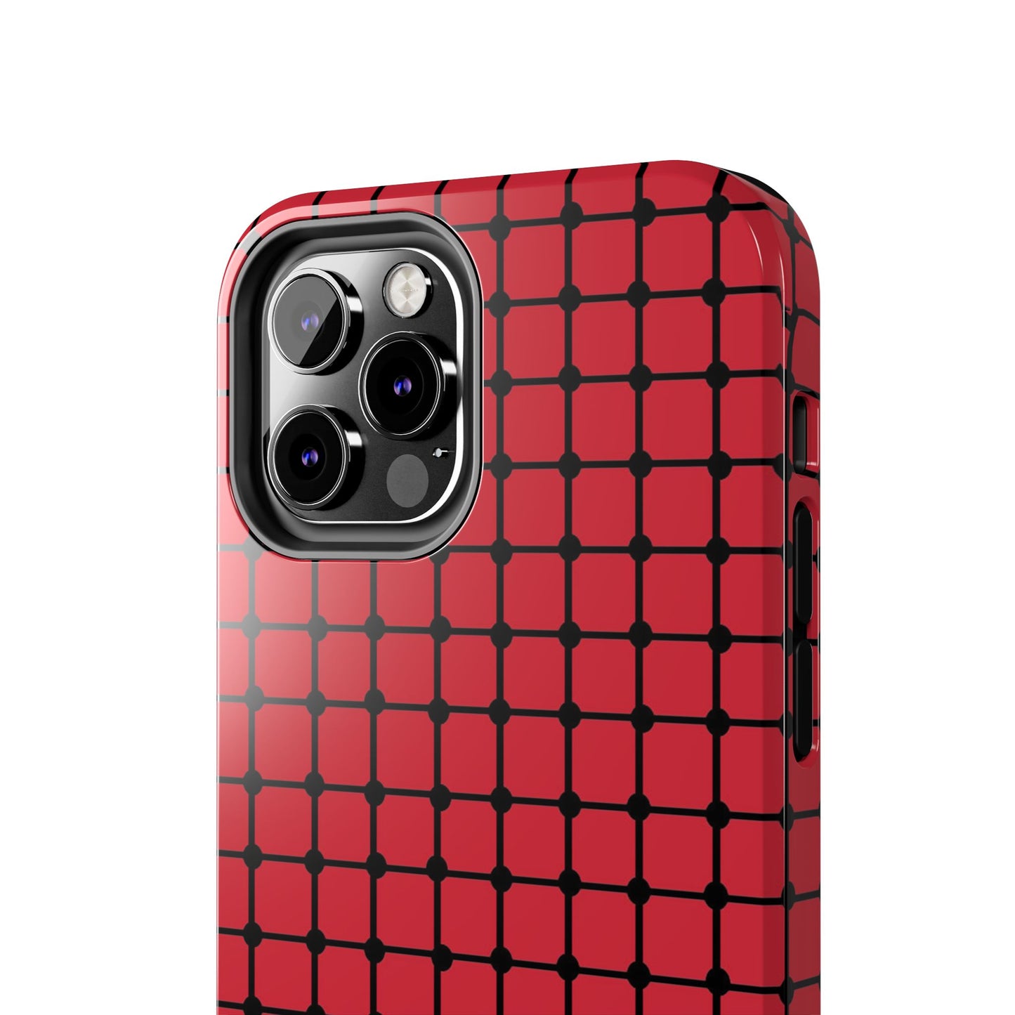Dot Grid Red / Black Phone Case