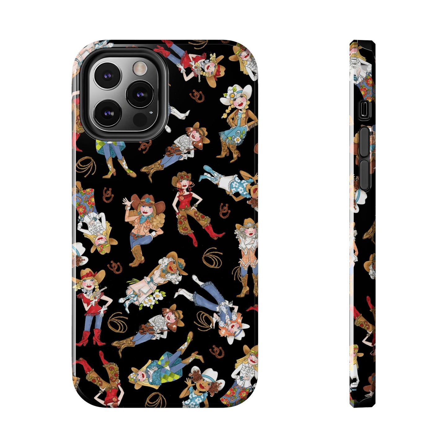 Tossed Cowgirls Black Phone Case