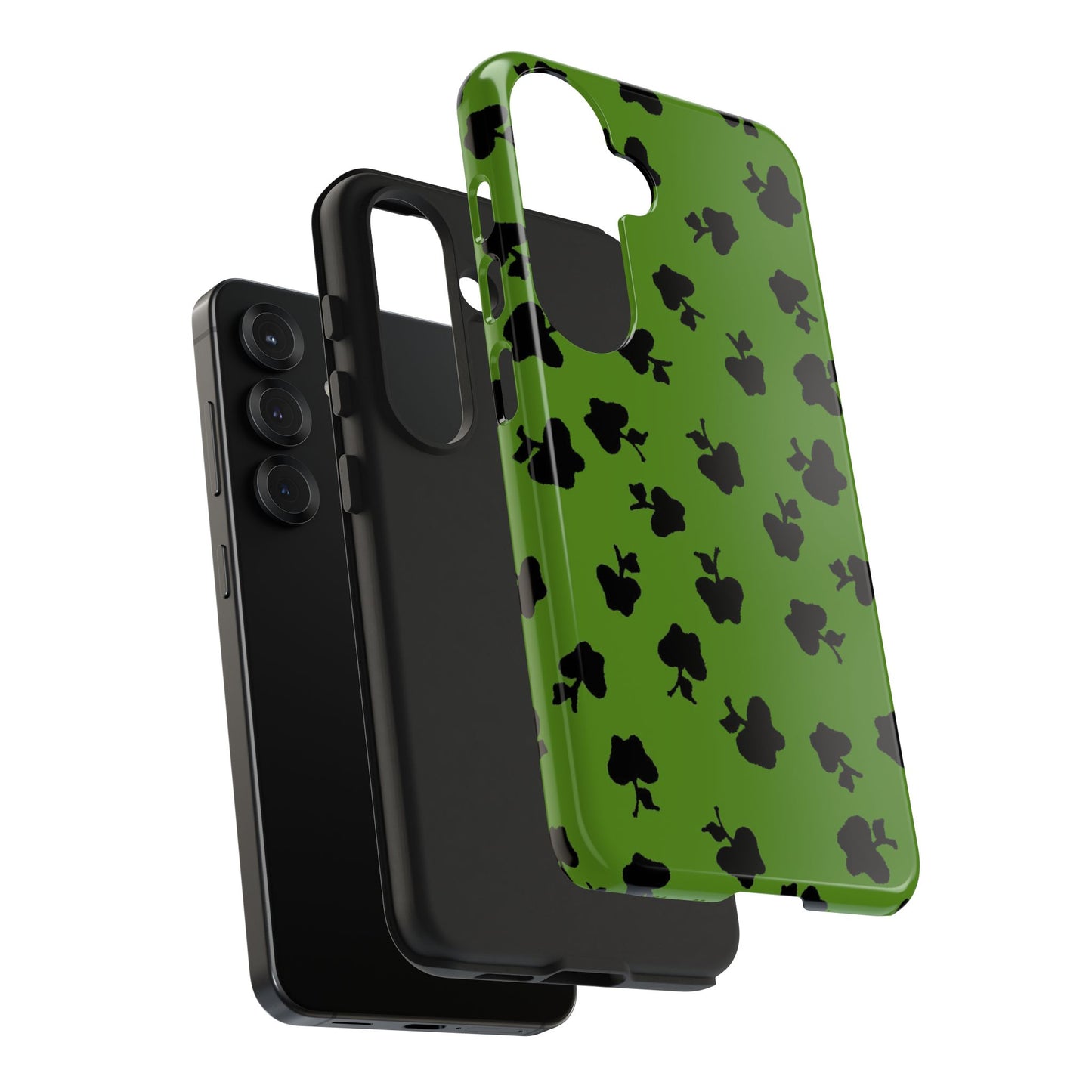 Happy Apples Green / Black Phone Case