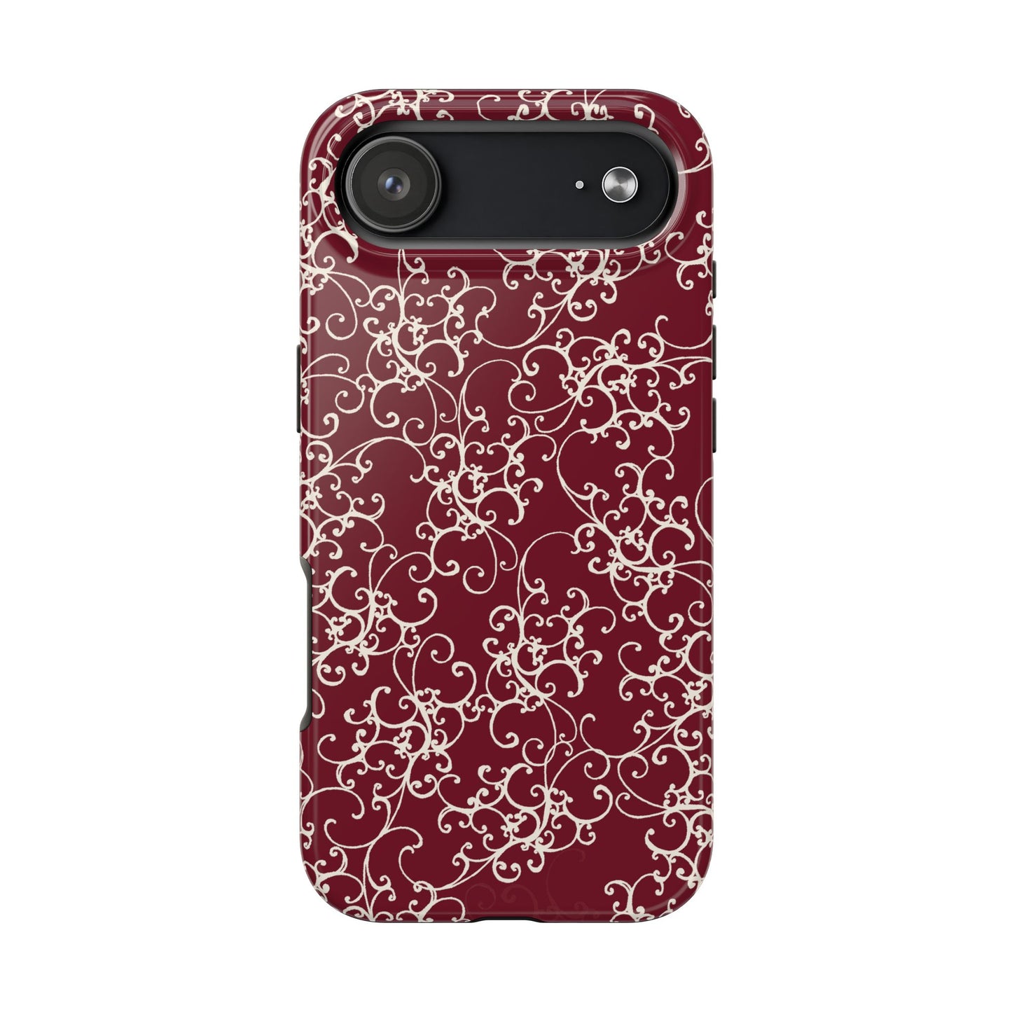 Elegant Scroll Red / Ivory Phone Case