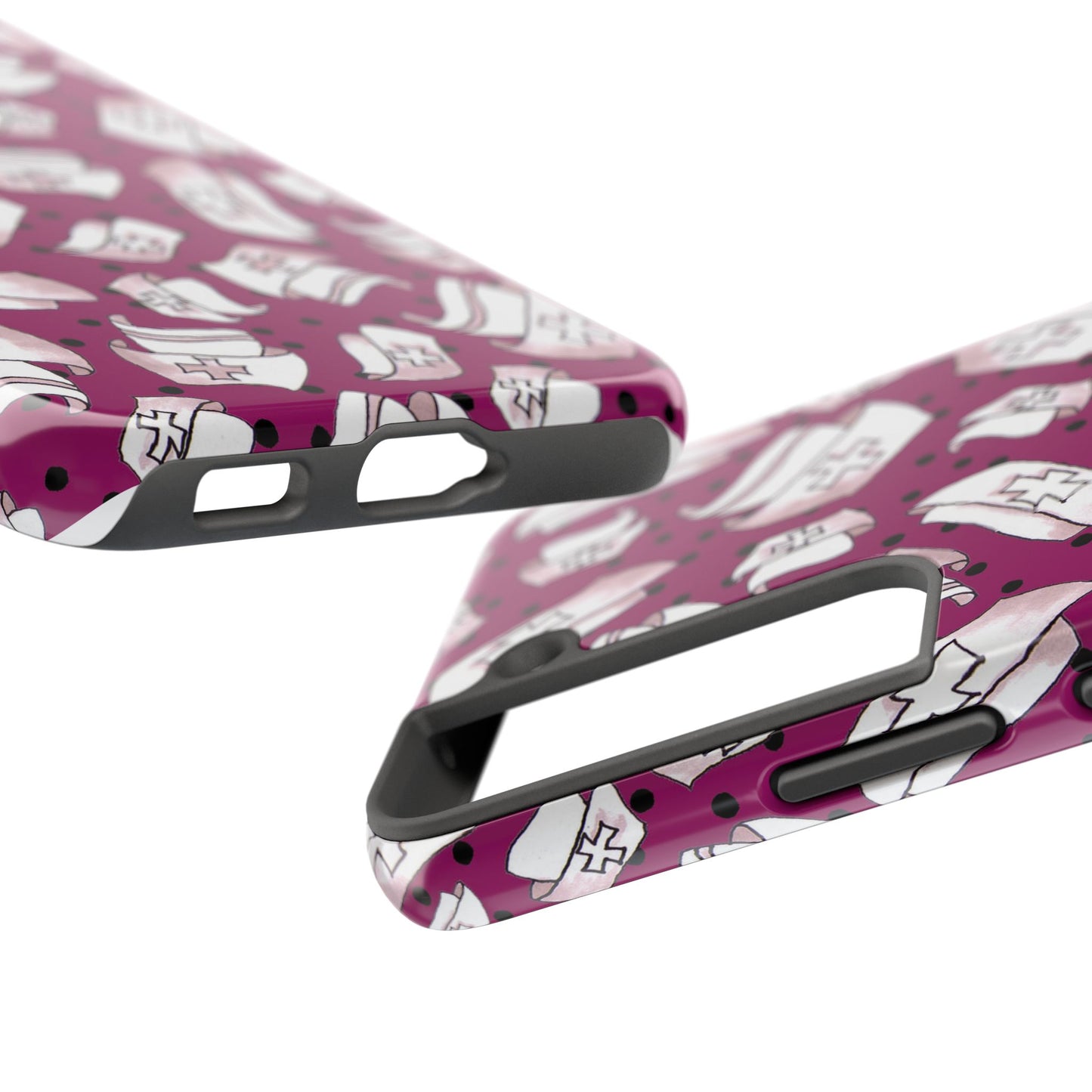 Med Hats Burgundy / Black Phone Case