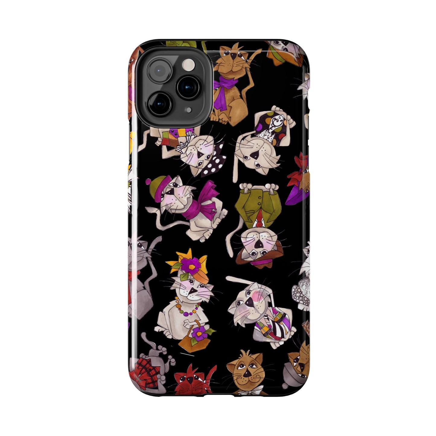 Spice Cats Tossed Black Phone Case
