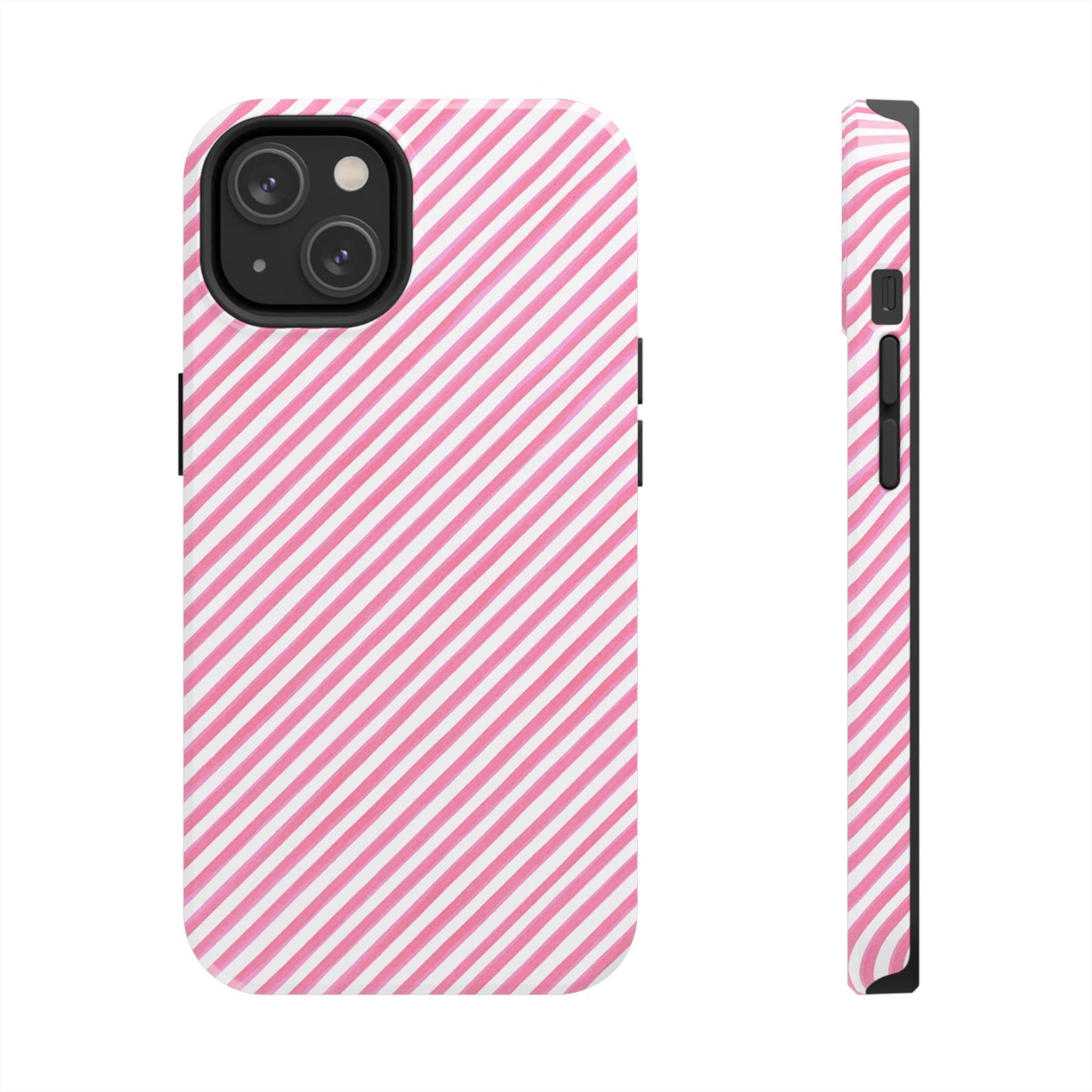 Bias Stripe Pink / White Phone Case