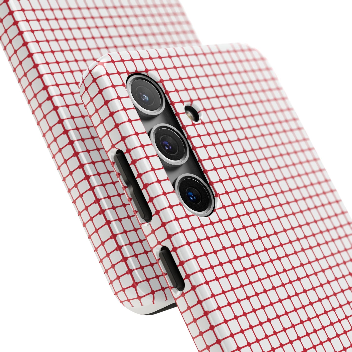 Dot Grid White / Red Phone Case