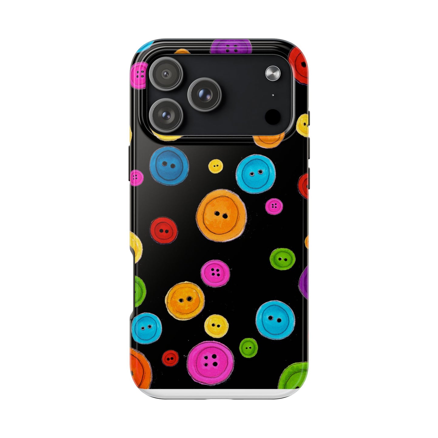 Button Dots Black Phone Case