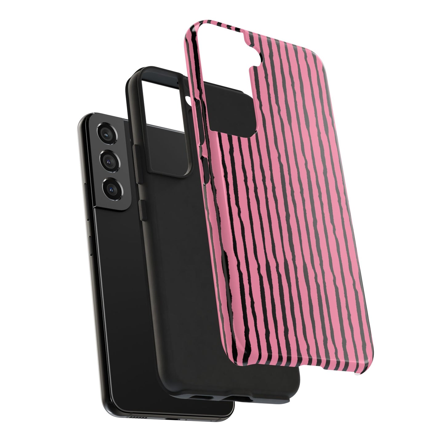 Sorta Stripe Bright Pink / Black Phone Case