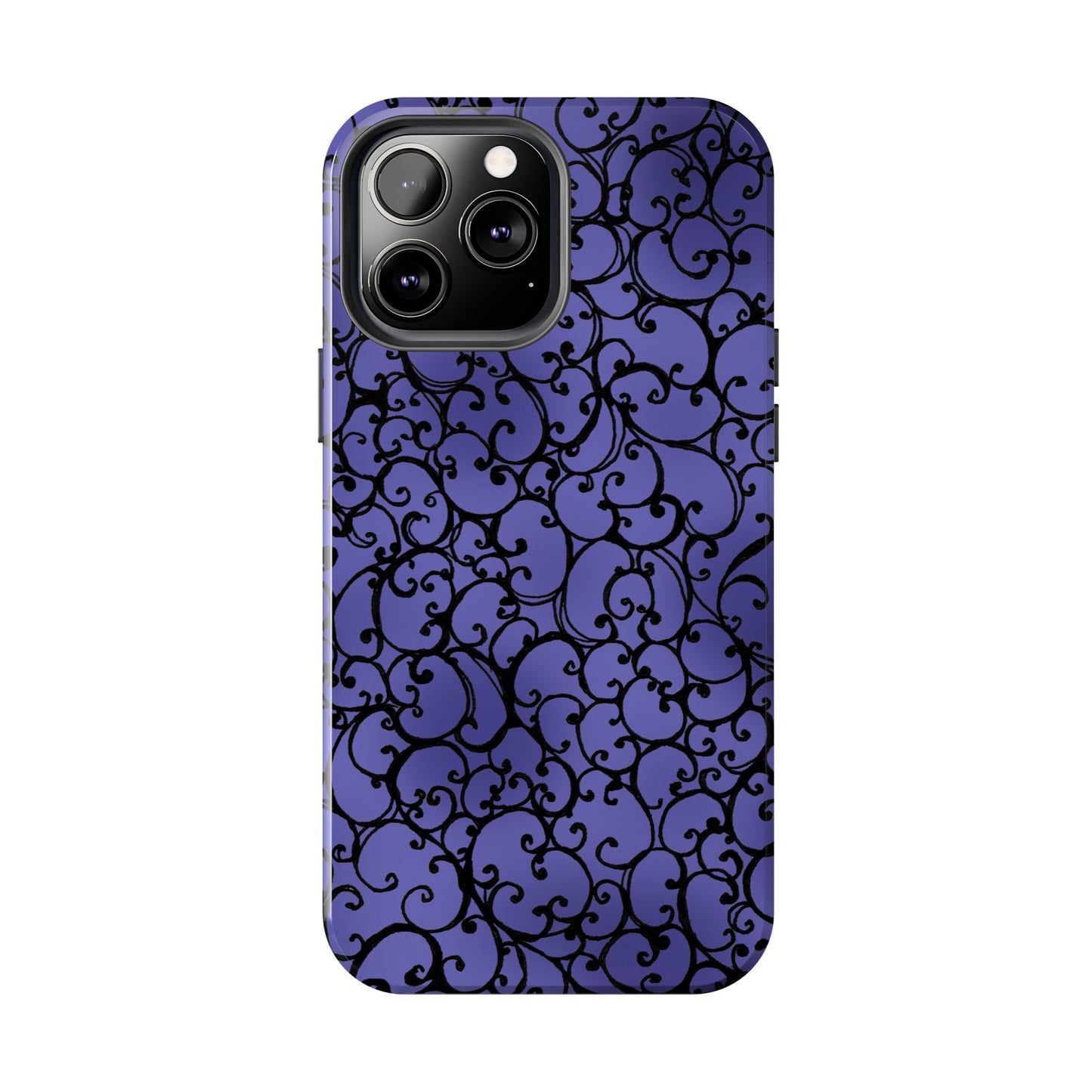 Scrollie Violet / Black Phone Case