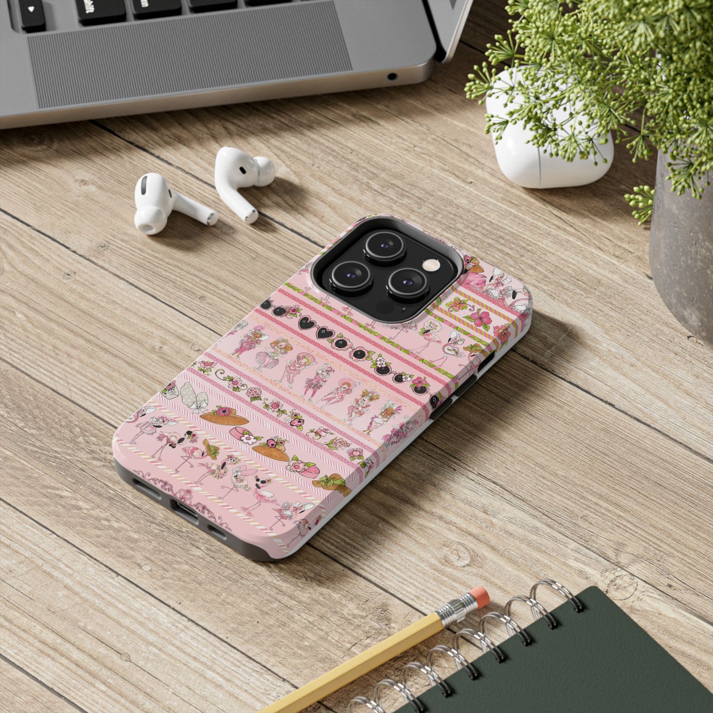 Flam Borders Pink Phone Case