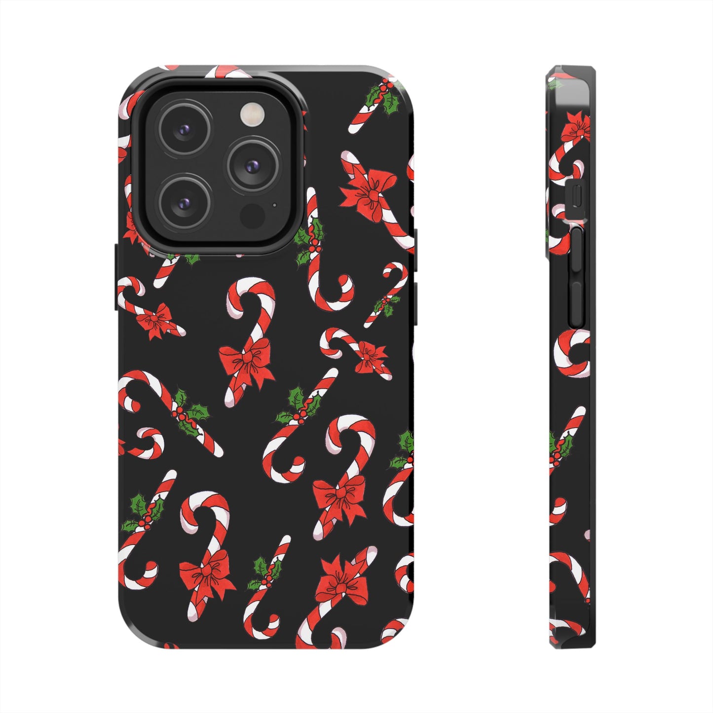 Candy Cane Crowd Black Phone Case