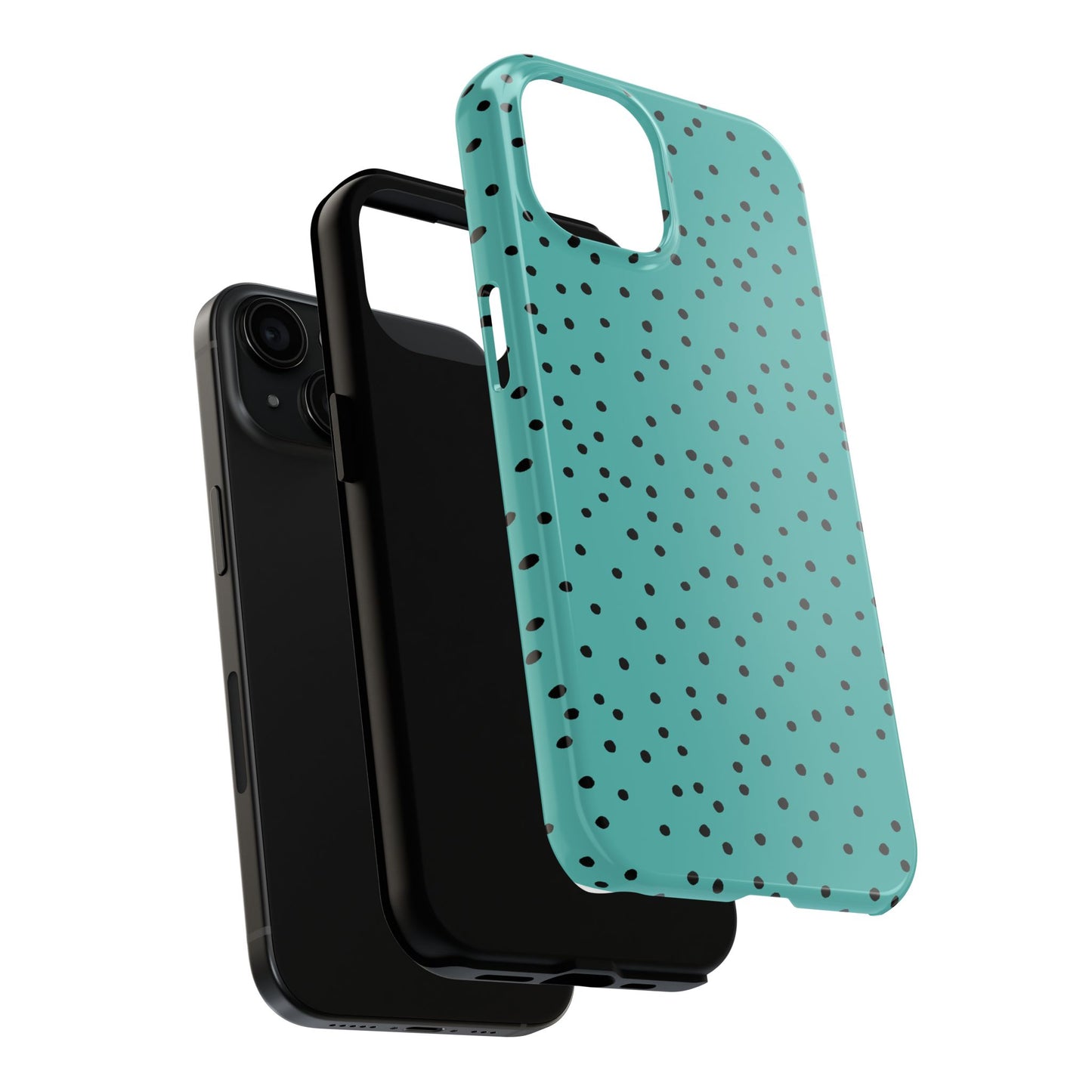 Dinky Dots Turquoise / Black Phone Case