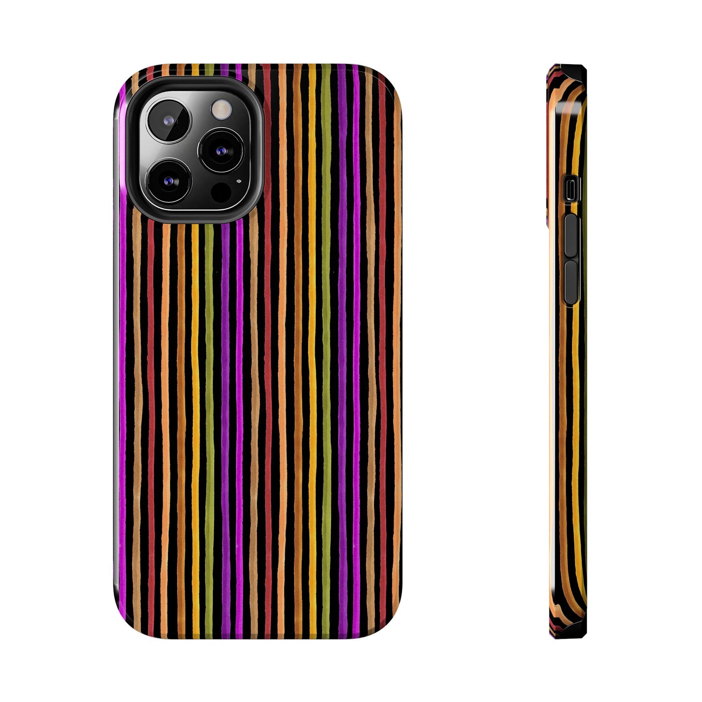Spice Stripe Black Phone Case